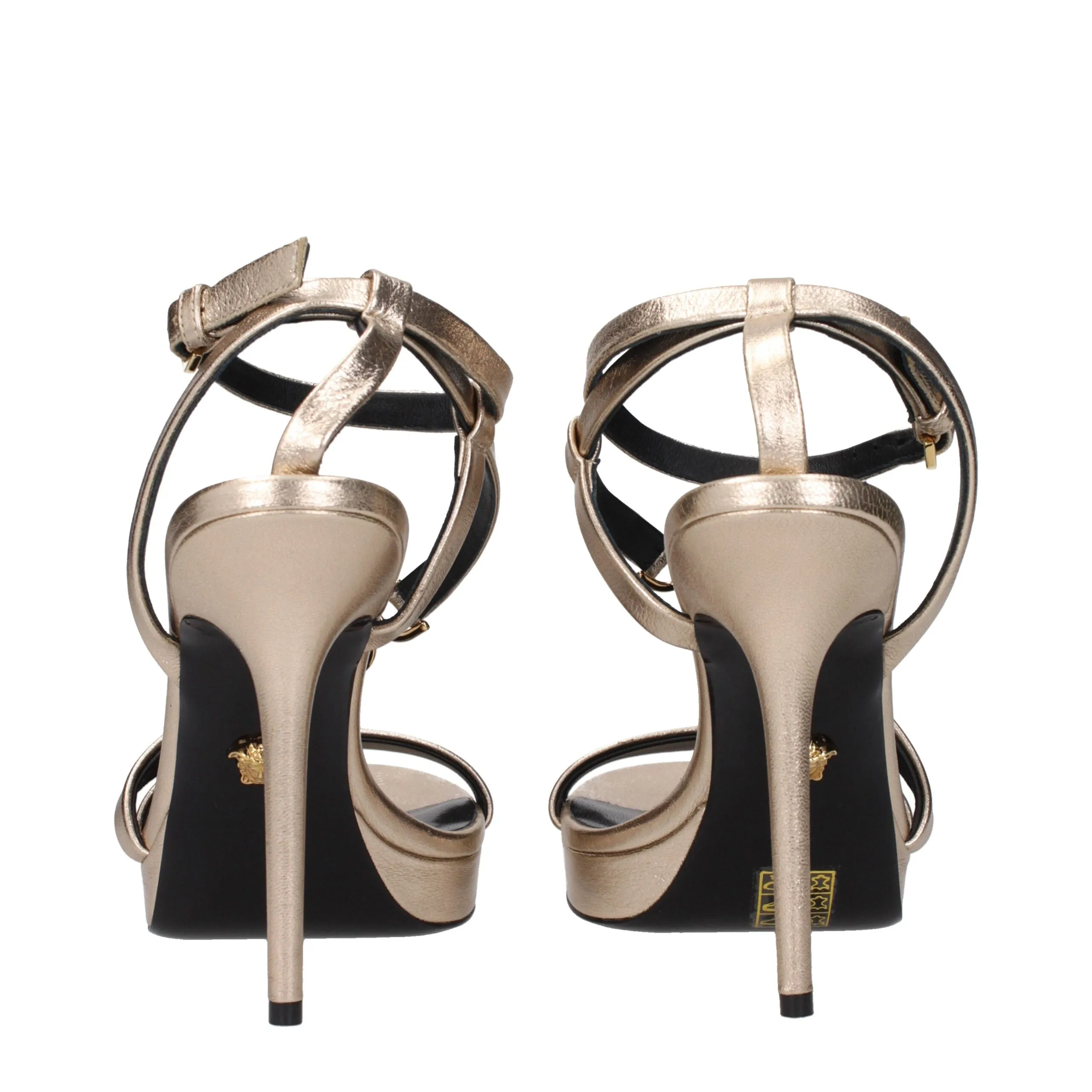 Versace Gold Leather Stiletto Heel Sandals sold by Siebentaschen product image thumbnail 5