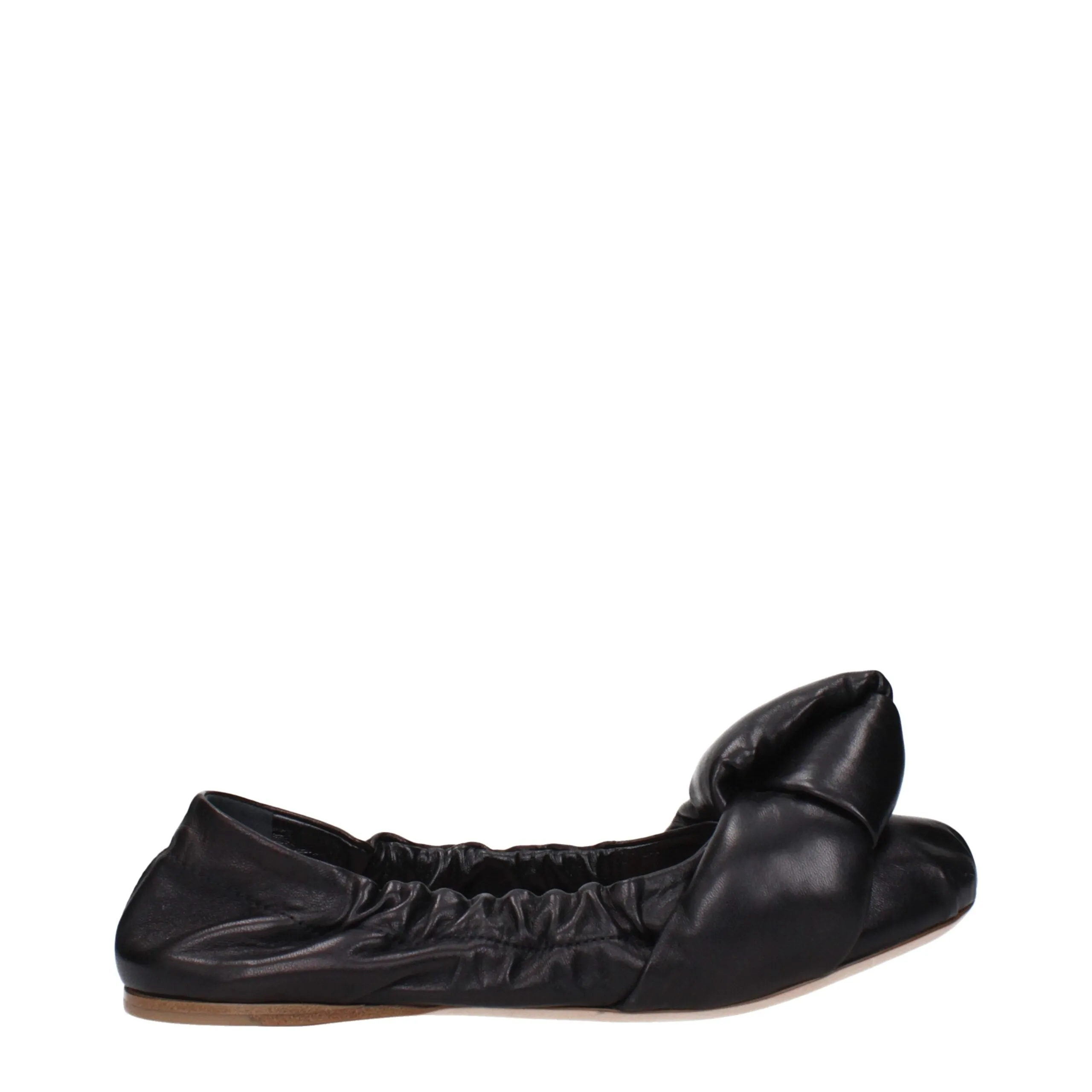 Miu Miu Black Leather Ballet Flats sold by Siebentaschen
