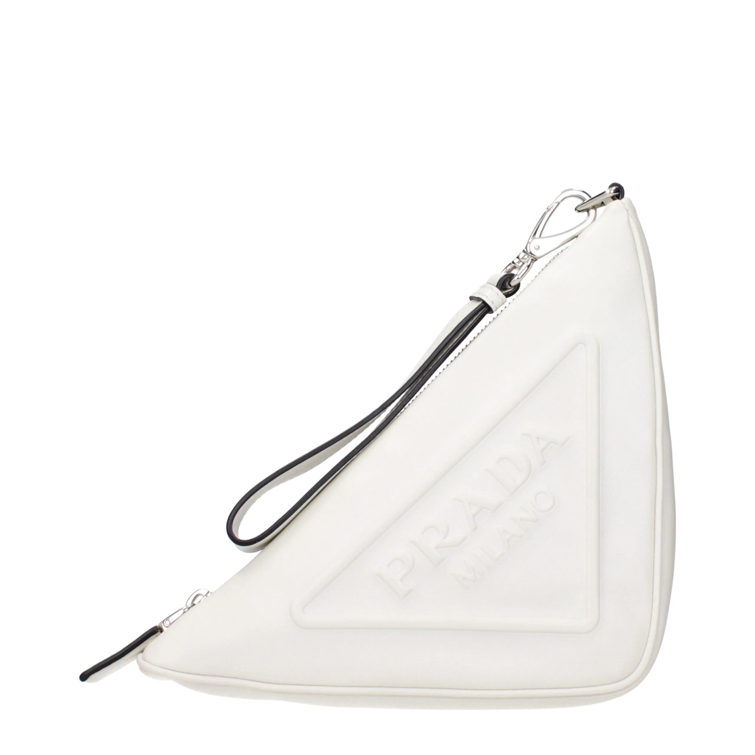 Prada White Leather Clutch Bag sold by Siebentaschen