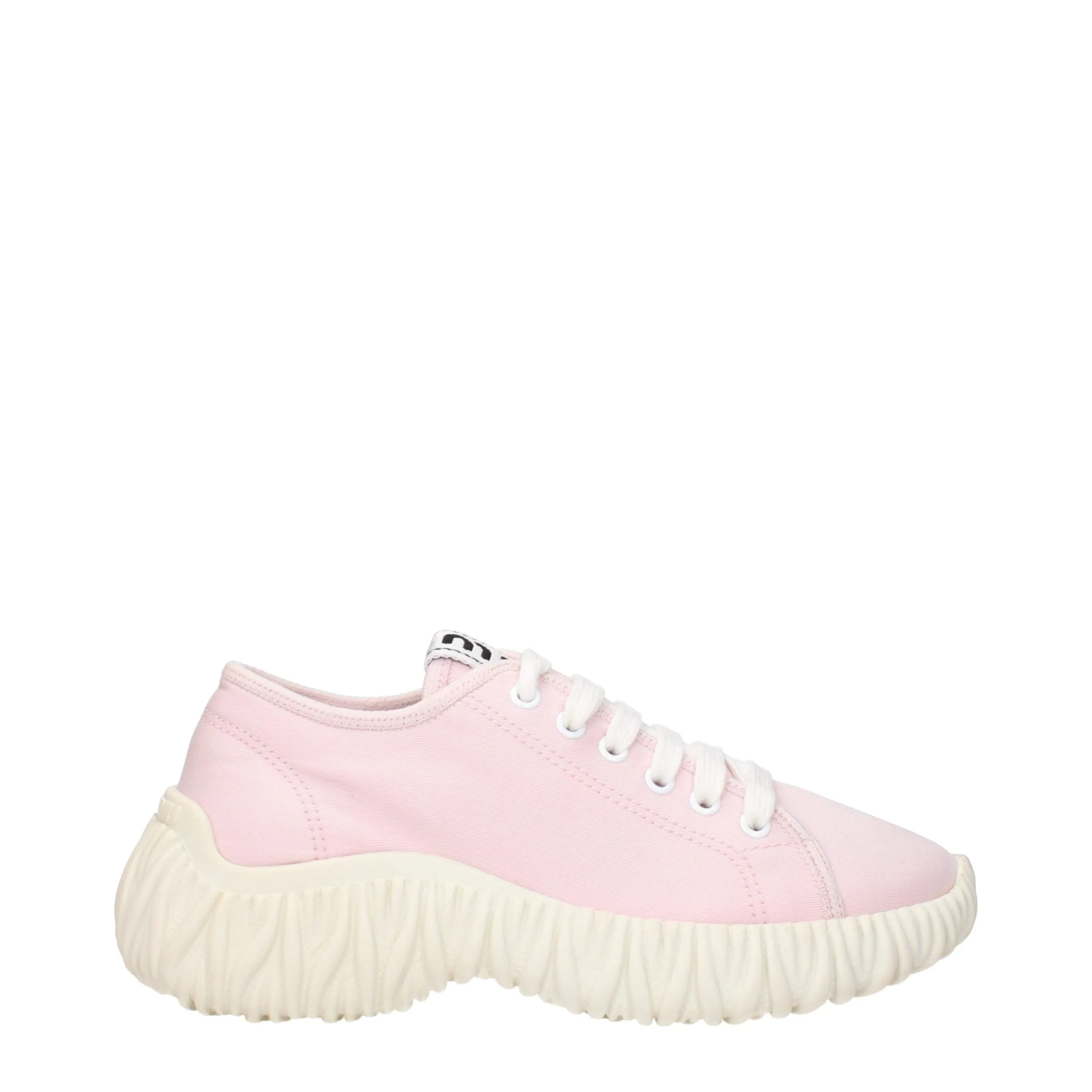 Miu Miu Pink Fabric Low Top Sneakers sold by Siebentaschen