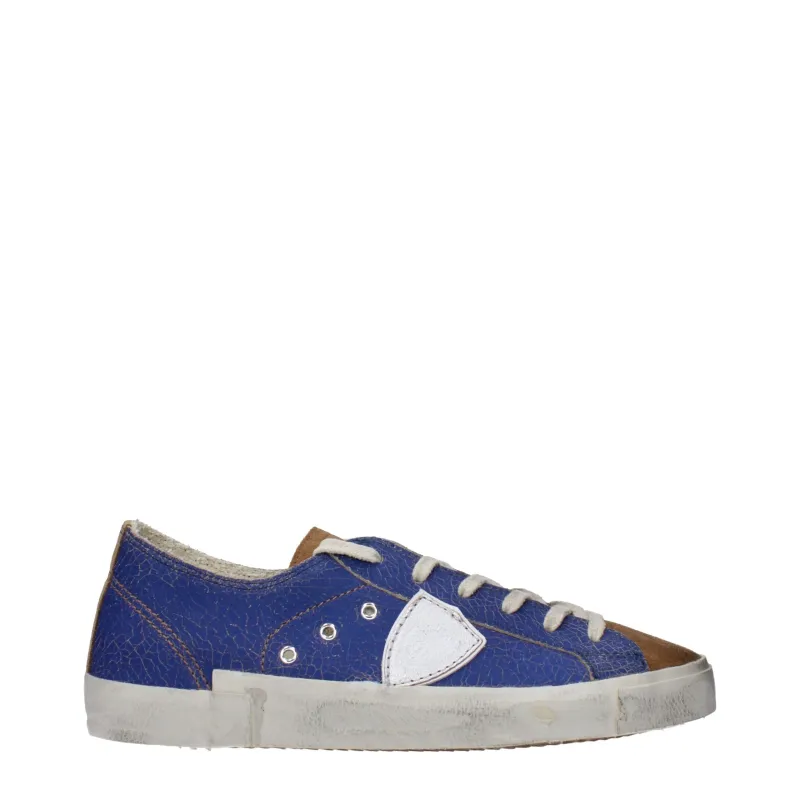 Philippe Model Blue Leather Low Top Sneakers sold by Siebentaschen