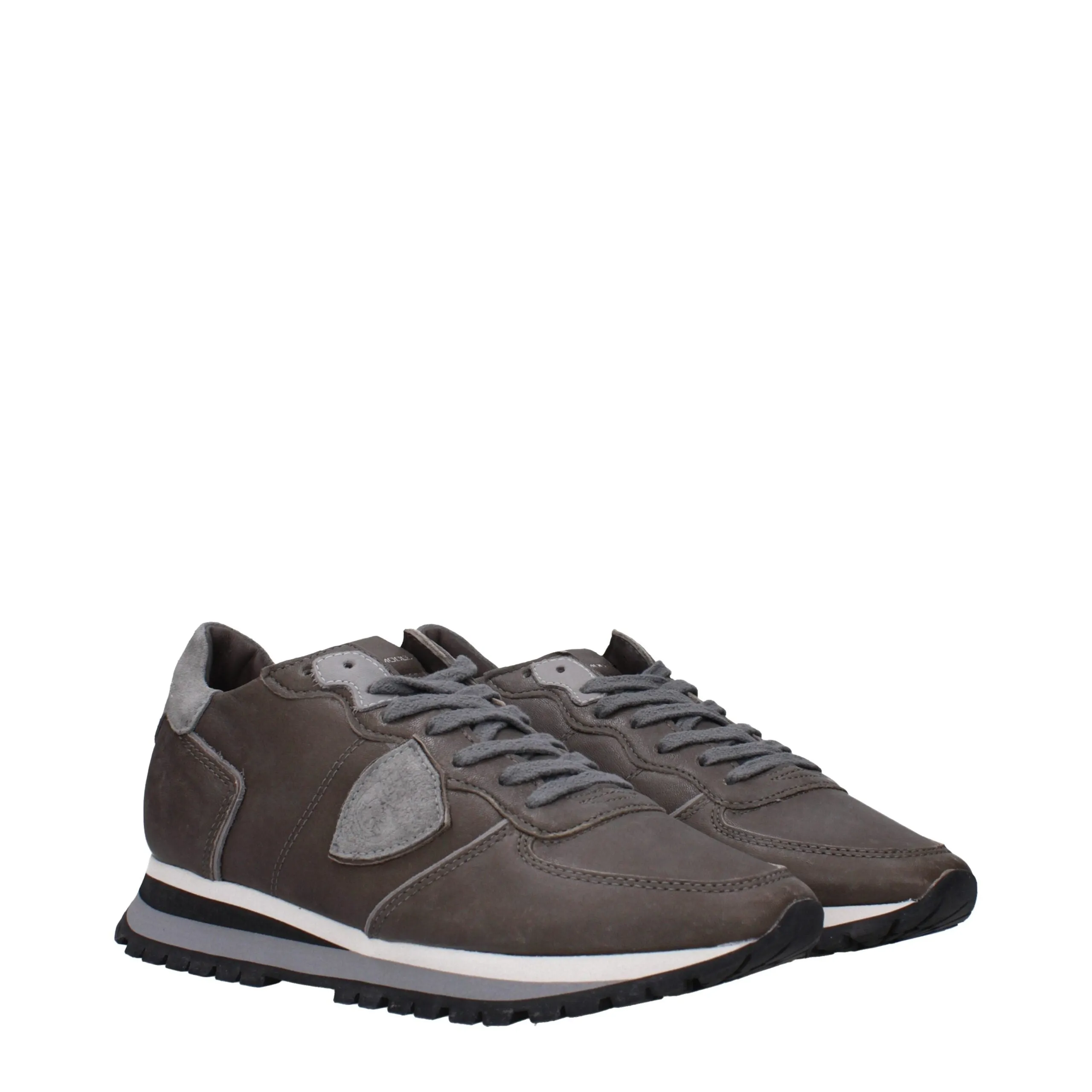 Philippe Model Gray Leather Sneakers sold by Siebentaschen product image thumbnail 2