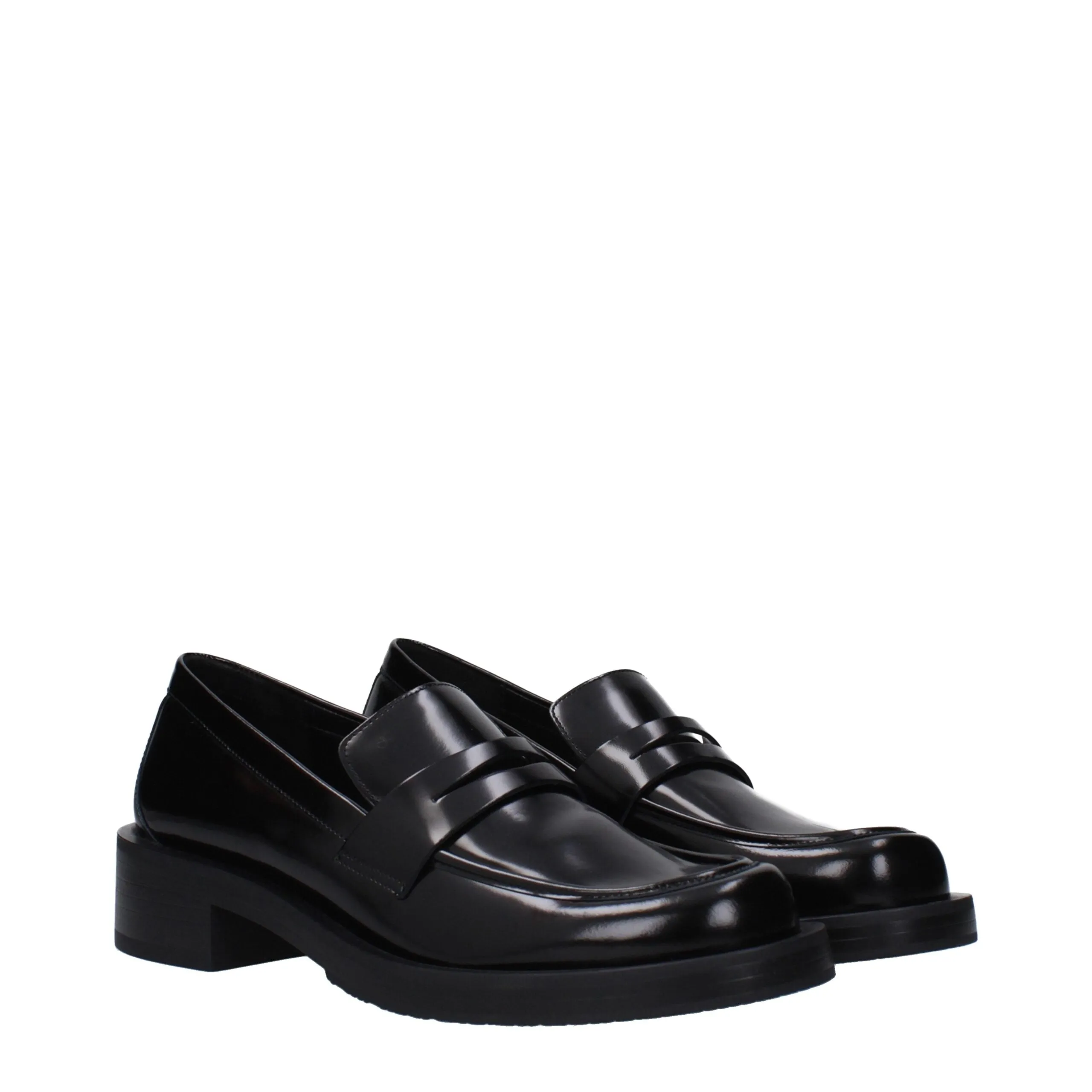 Stuart Weitzman Black Leather Slip-On Loafers sold by Siebentaschen product image thumbnail 2
