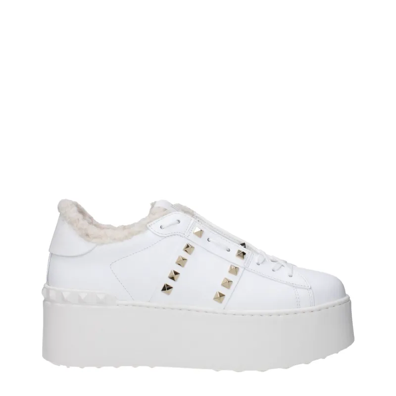 Valentino Garavani White Leather Platform Sneakers sold by Siebentaschen