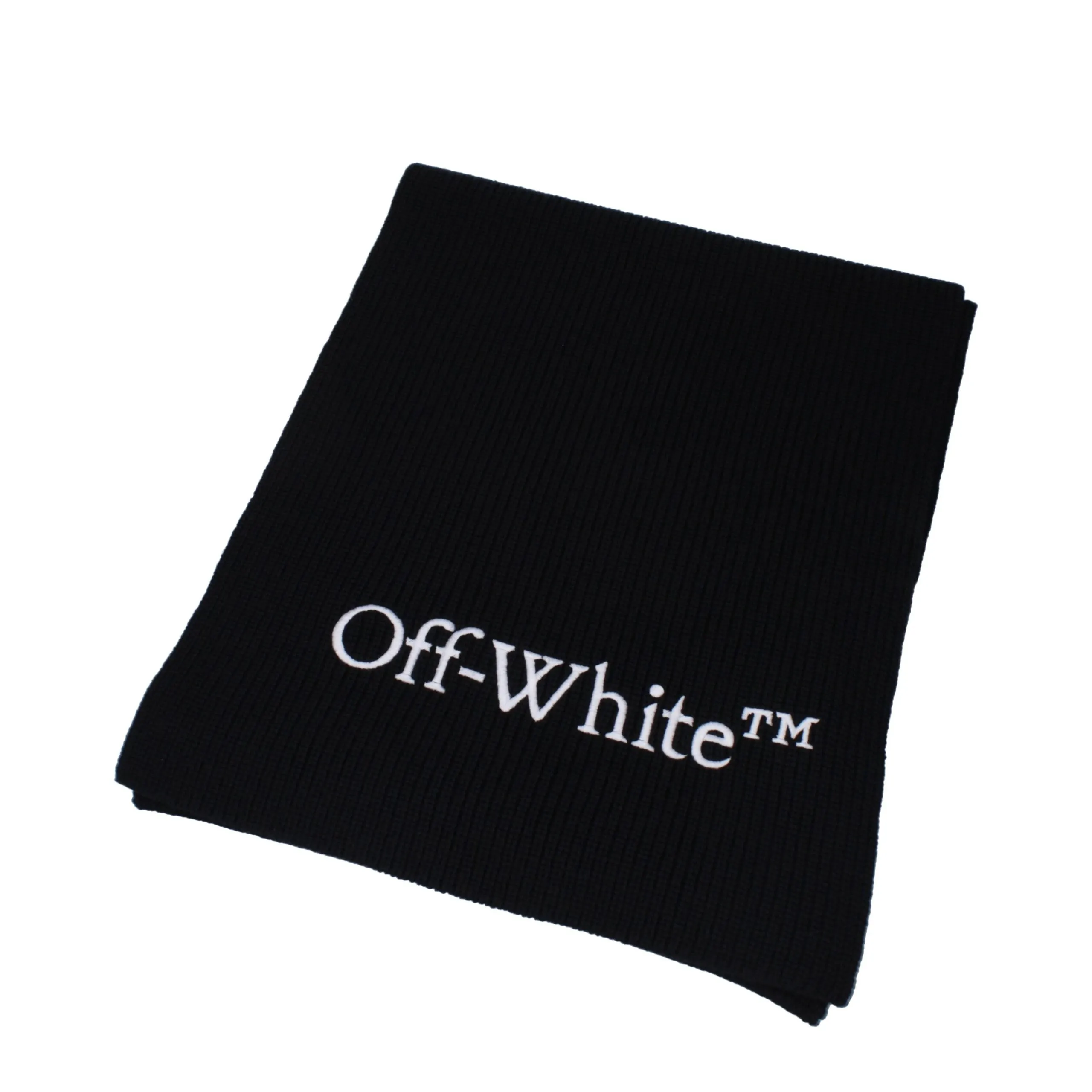 Off-White Black Wool Scarf sold by Siebentaschen product image thumbnail 2