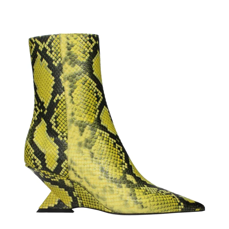 The Attico Yellow Leather Ankle Boots sold by Siebentaschen