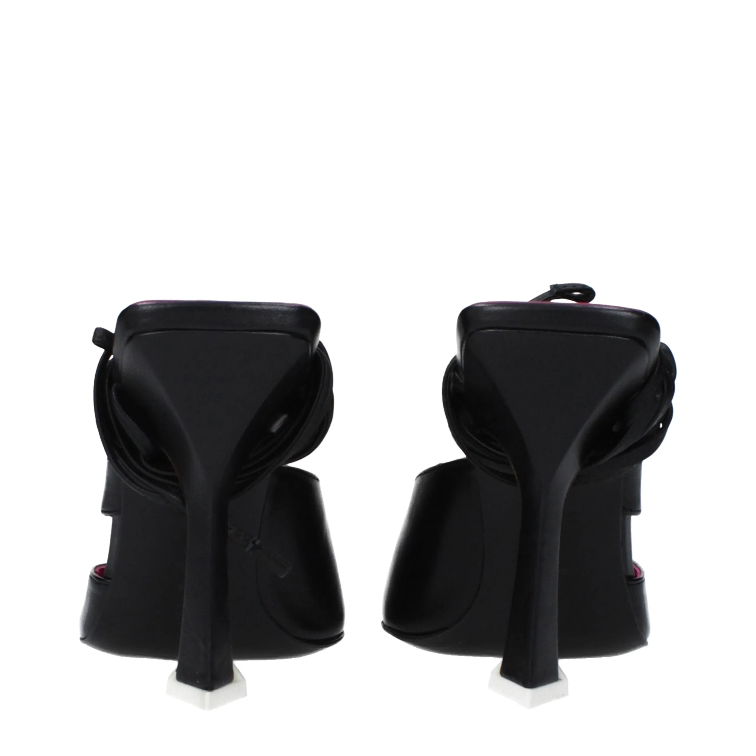 The Attico Black Leather Stiletto Heel Sandals sold by Siebentaschen product image thumbnail 5