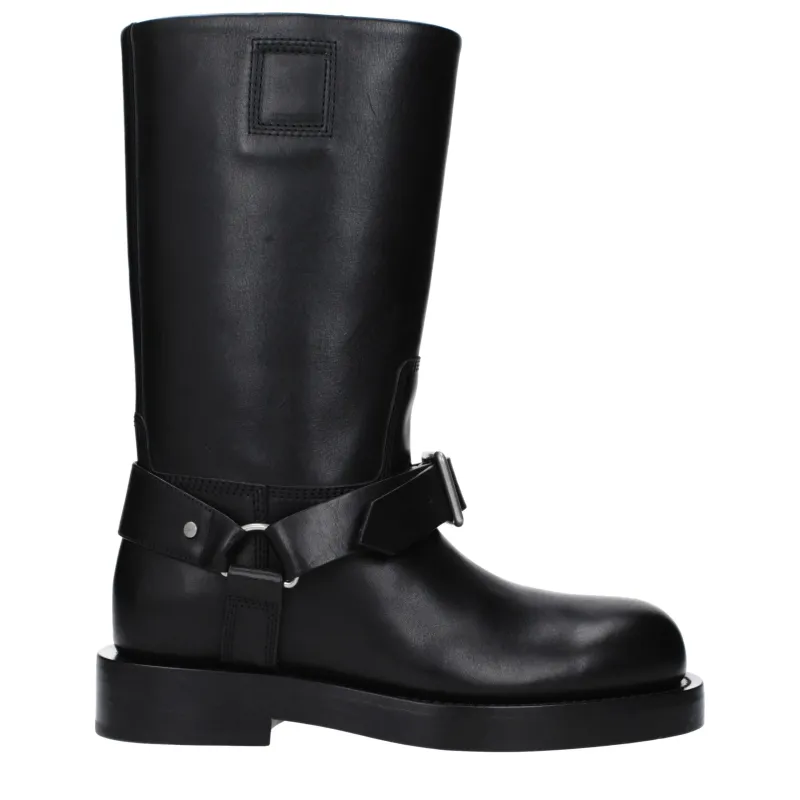 Burberry Black Leather Boots made by Burberry