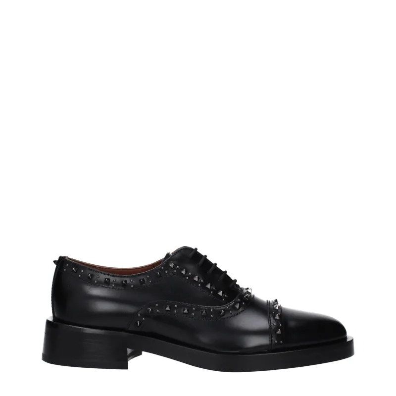 Valentino Garavani Black Leather Oxfords And Derbies sold by Siebentaschen