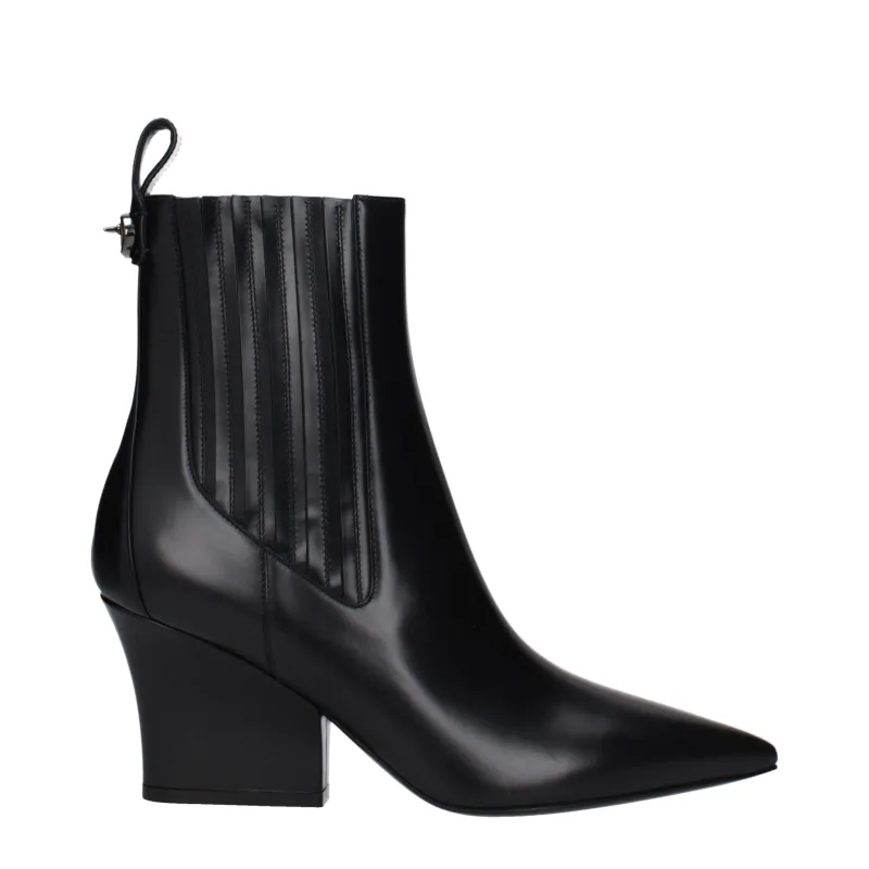 Valentino Garavani Black Leather Ankle Boots sold by Siebentaschen