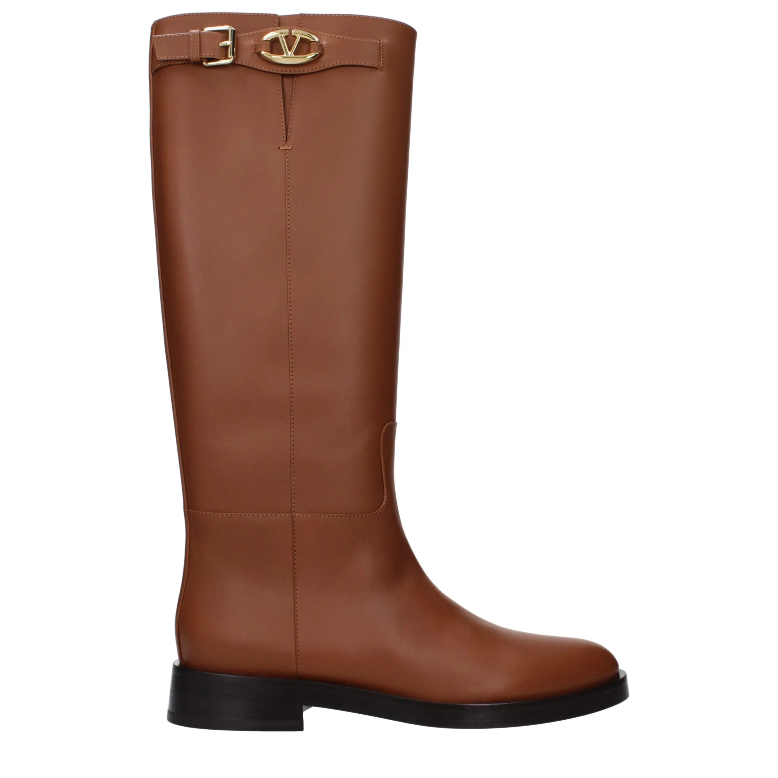 Valentino Garavani Brown Leather Boots sold by Siebentaschen