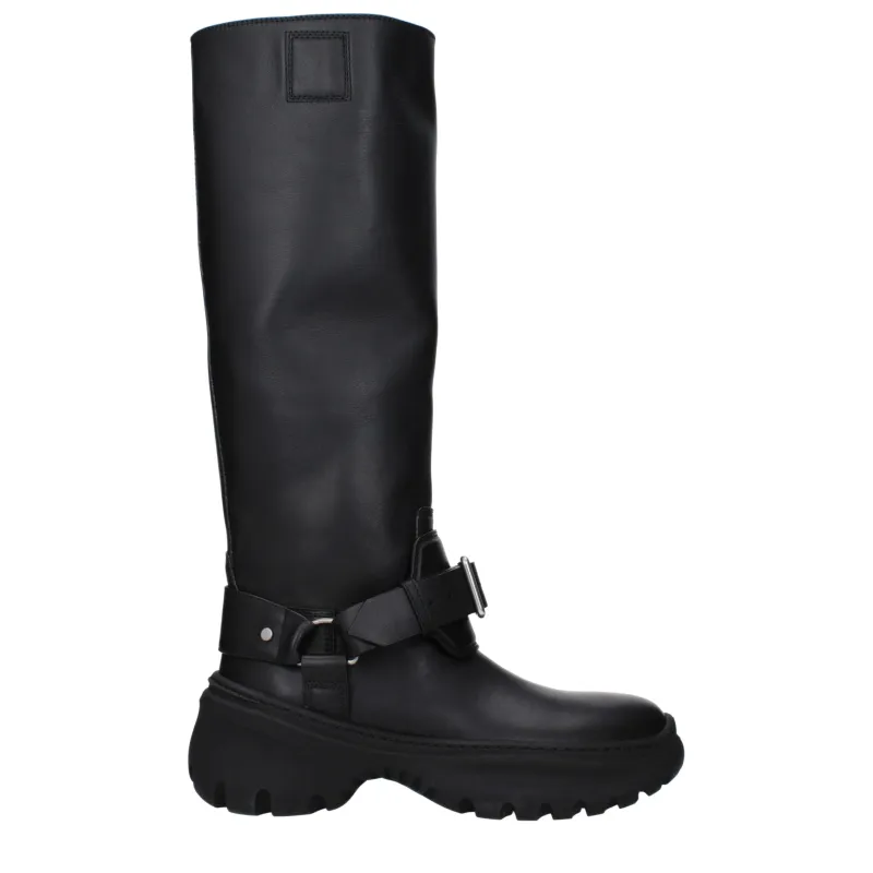Burberry Black Leather Boots sold by Siebentaschen