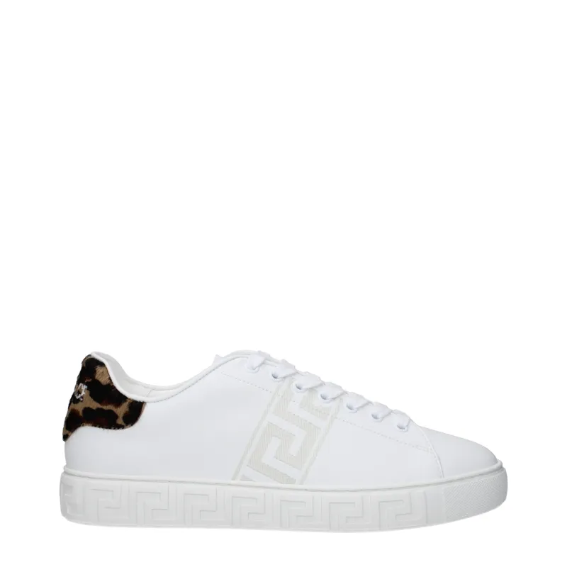 Versace White Leather Low Top Sneakers sold by Siebentaschen