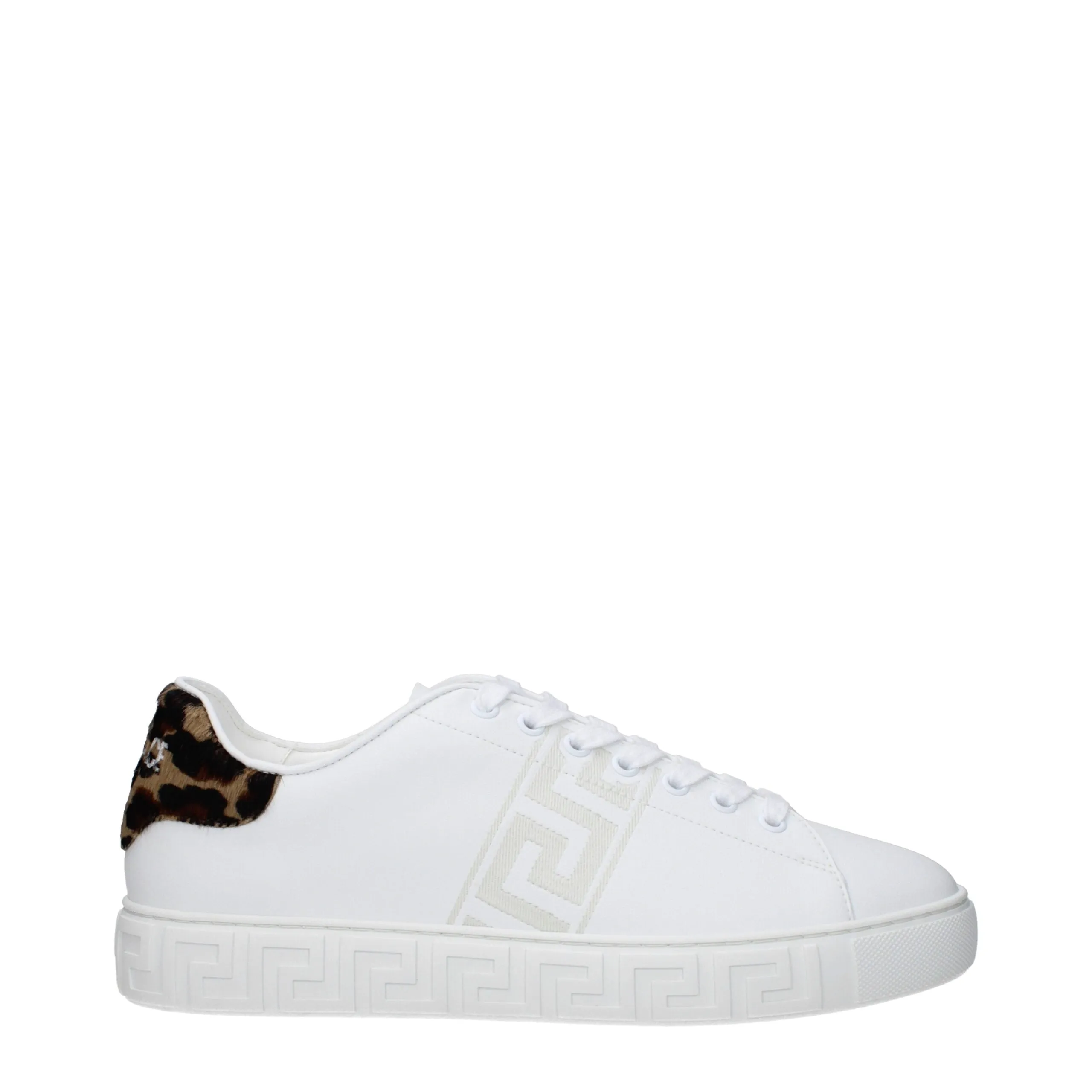 Versace White Leather Low Top Sneakers sold by Siebentaschen