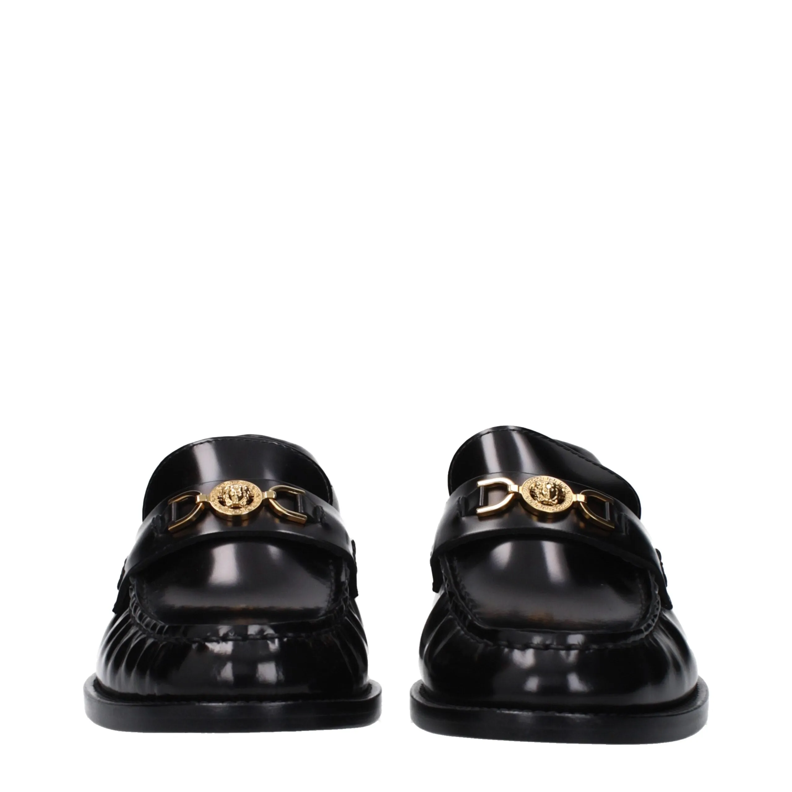 Versace Black Leather Slip-On Loafers sold by Siebentaschen product image thumbnail 3