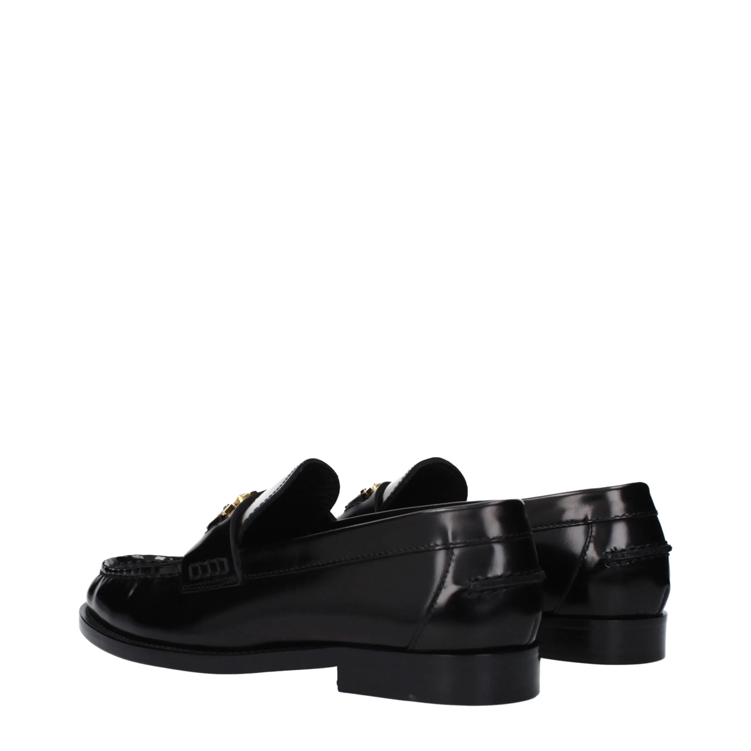 Versace Black Leather Slip-On Loafers sold by Siebentaschen product image thumbnail 4