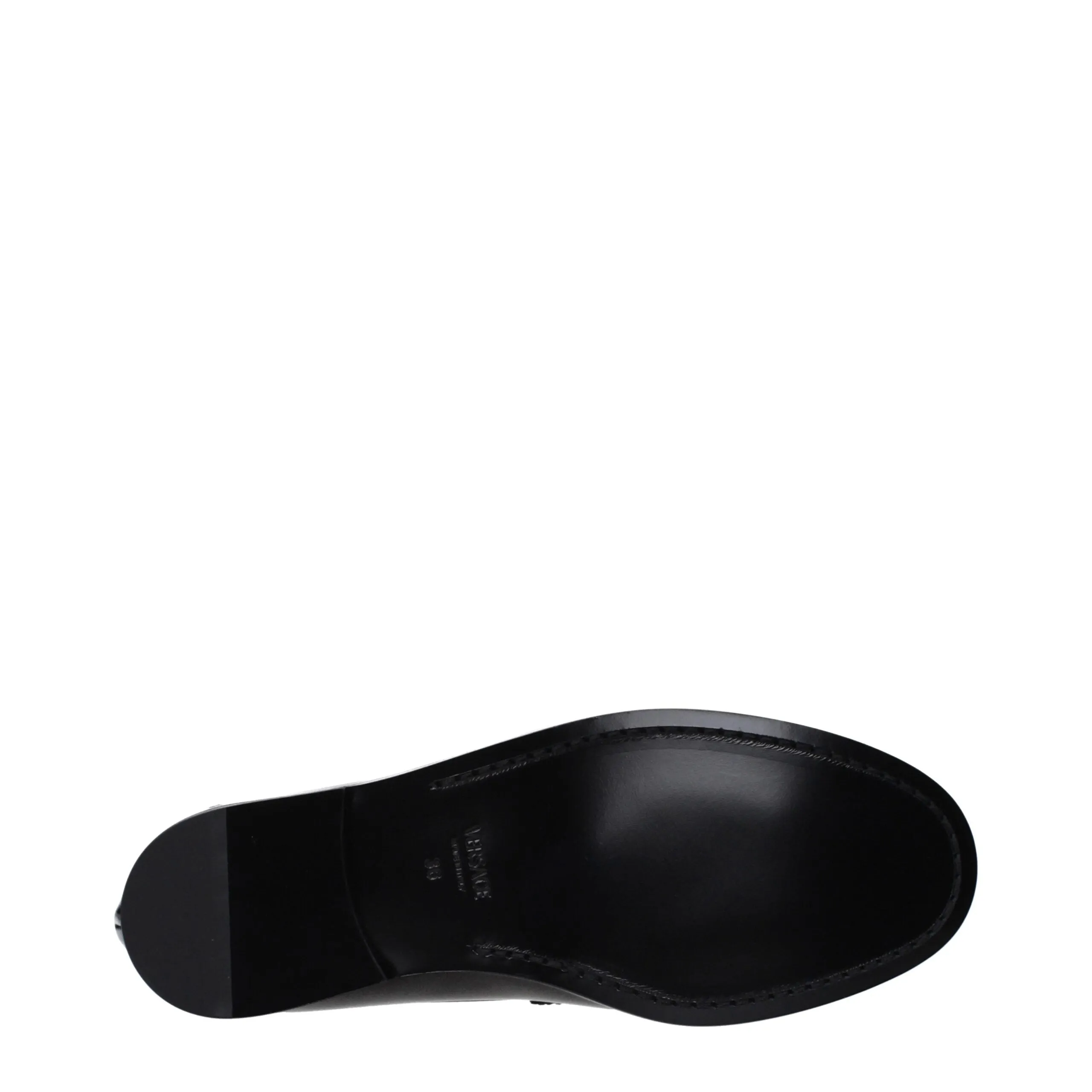 Versace Black Leather Slip-On Loafers sold by Siebentaschen product image thumbnail 5