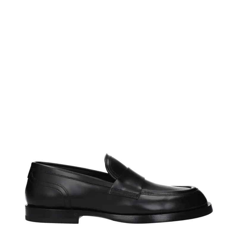 Dolce & Gabbana Black Leather Slip-On Loafers sold by Siebentaschen
