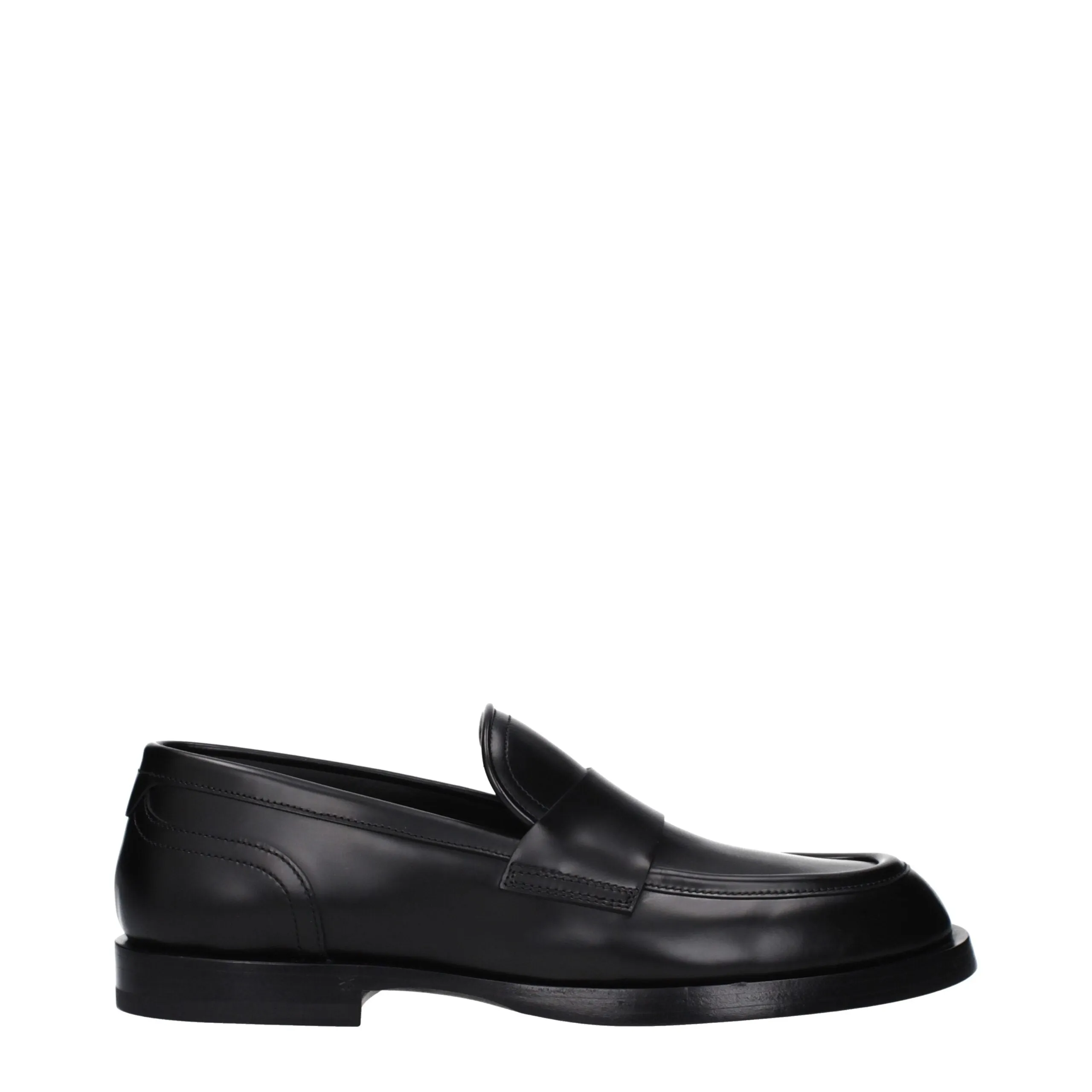 Dolce & Gabbana Black Leather Slip-On Loafers sold by Siebentaschen