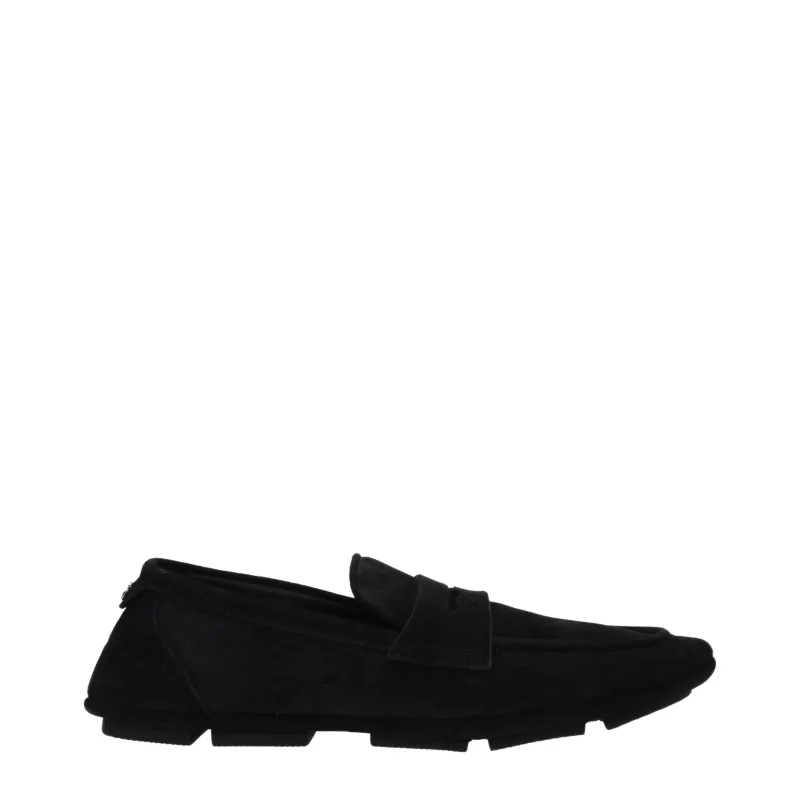 Dolce & Gabbana Black Leather Slip-On Loafers sold by Siebentaschen