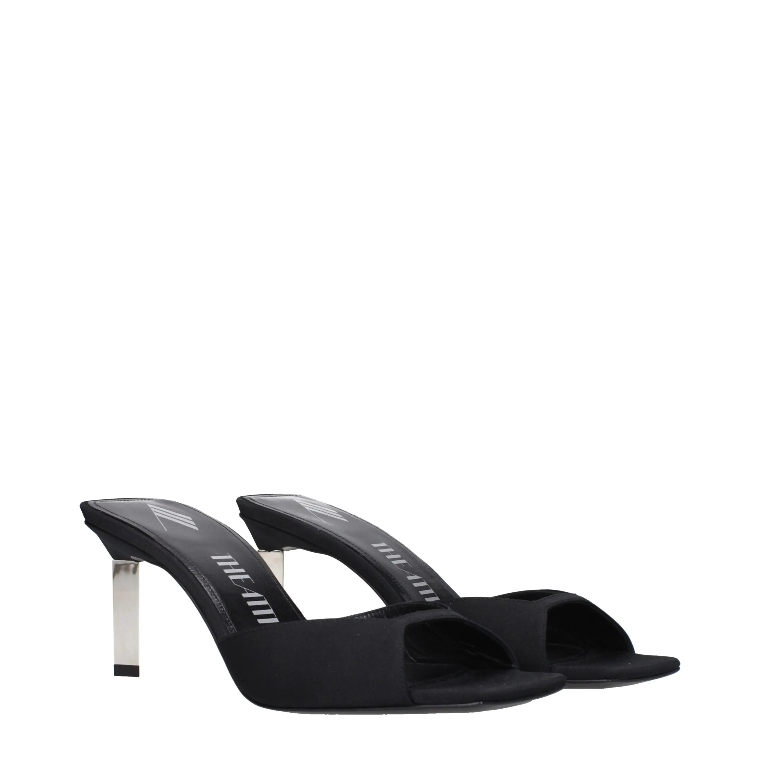 The Attico Black Satin Stiletto Heel Sandals sold by Siebentaschen product image thumbnail 2