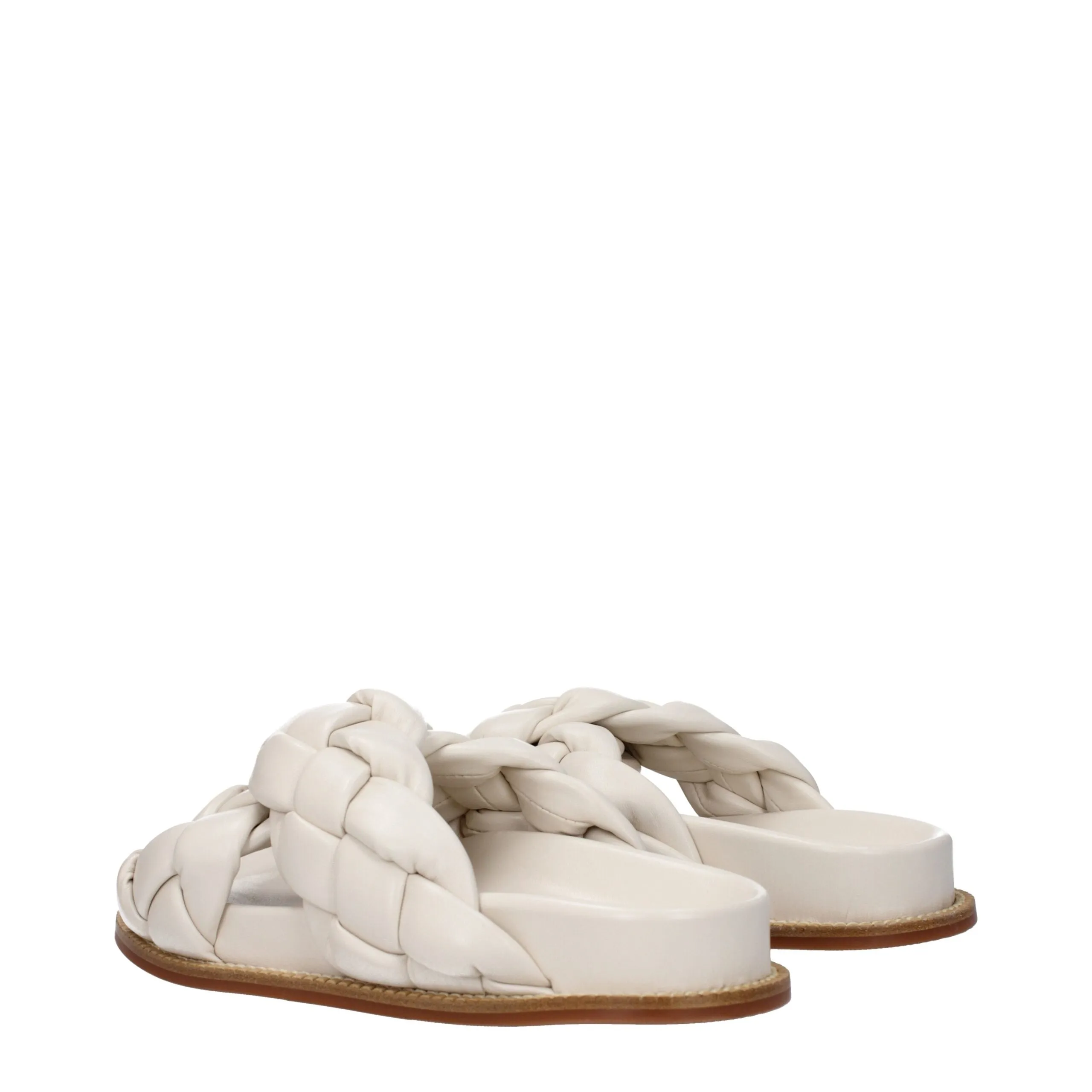 Fabiana Filippi Beige Leather Slippers sold by Siebentaschen product image thumbnail 4