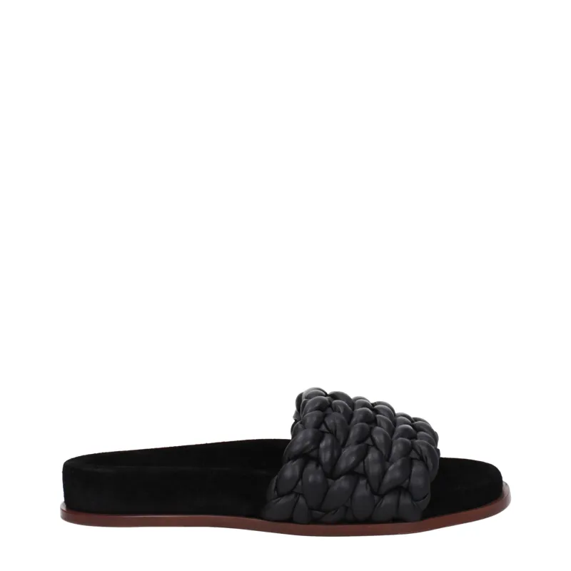 Chloé Black Leather Slippers sold by Siebentaschen