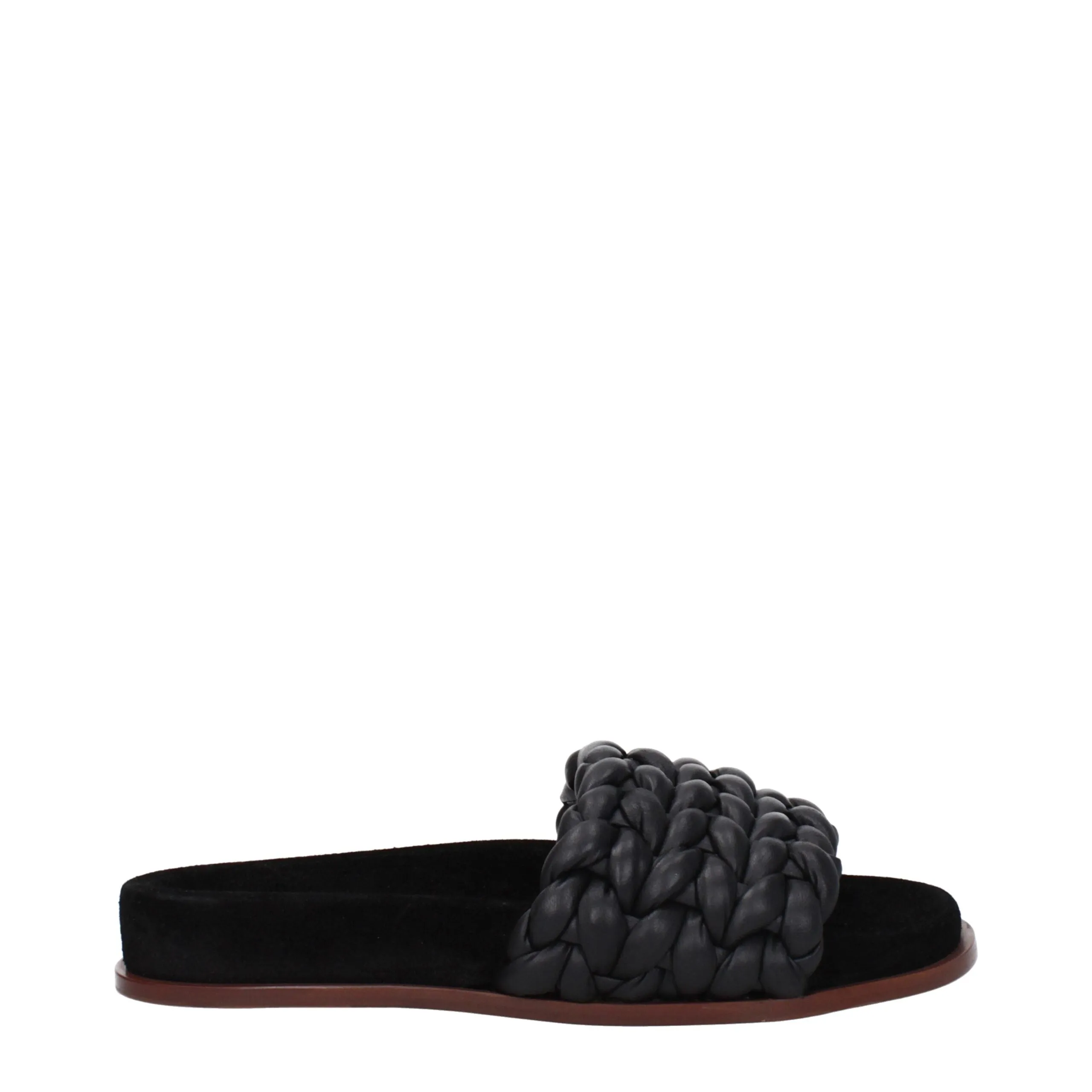 Chloé Black Leather Slippers sold by Siebentaschen