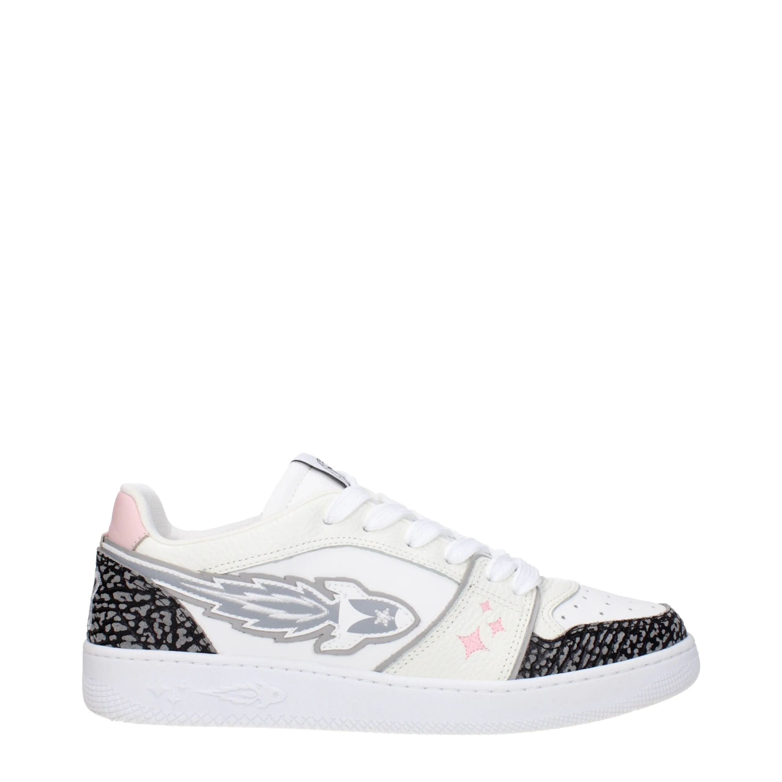 Enterprise Japan White Leather Athletic Sneakers sold by Siebentaschen