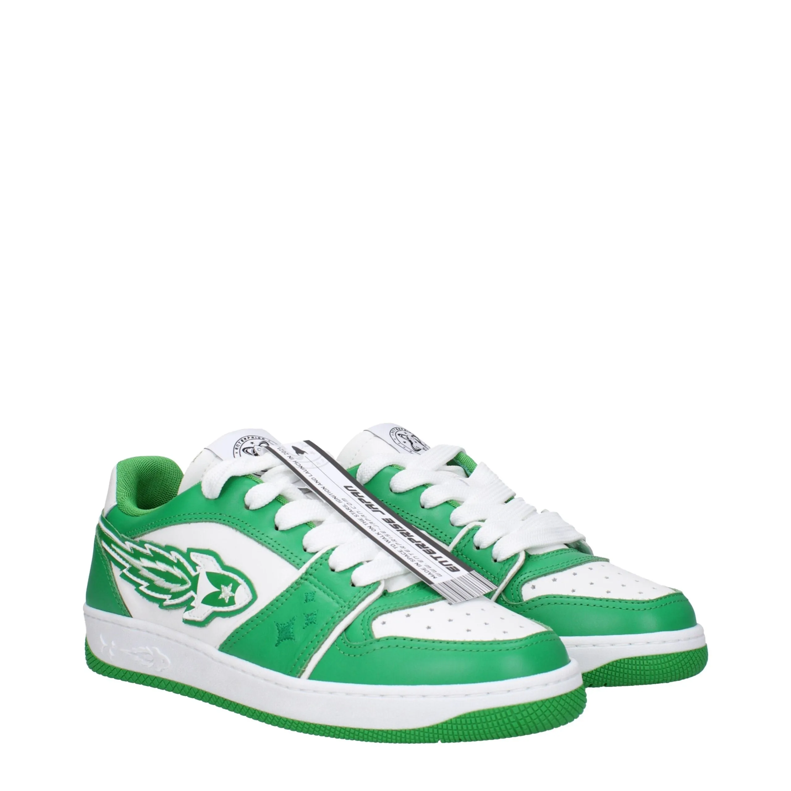Enterprise Japan Green Leather Low Top Sneakers sold by Siebentaschen product image thumbnail 2