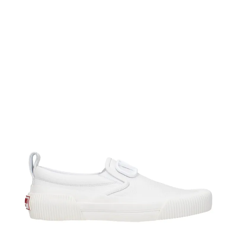 Valentino Garavani White Leather Slip-On Loafers sold by Siebentaschen