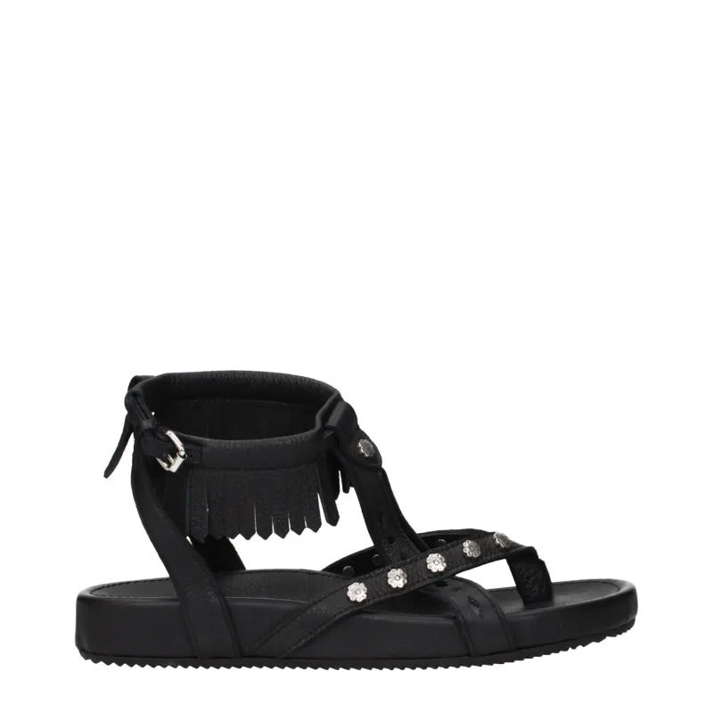 Isabel Marant Black Leather Sandals sold by Siebentaschen