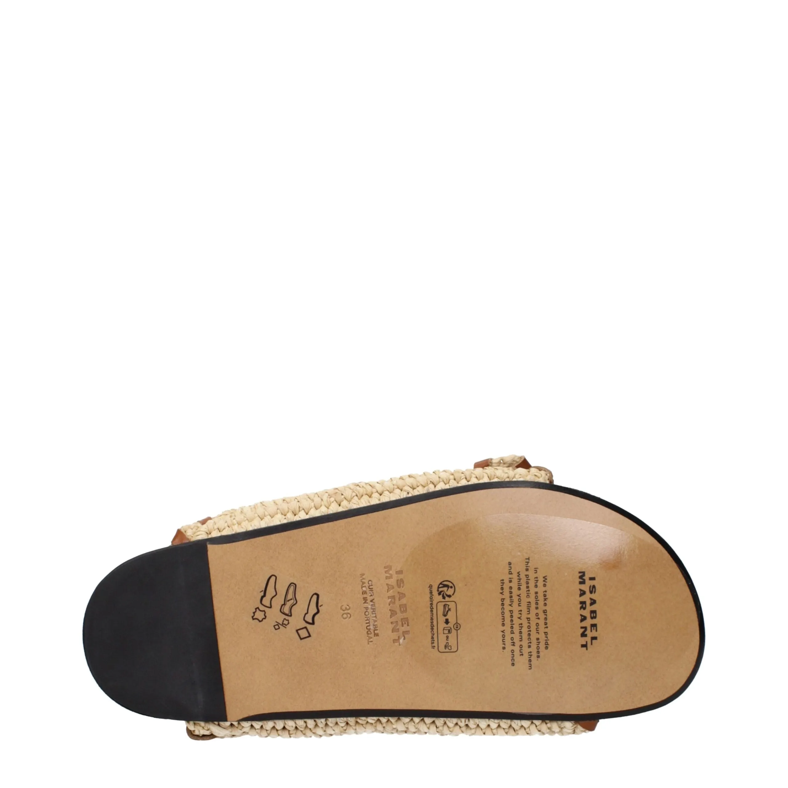 Isabel Marant Beige Raffia Slippers sold by Siebentaschen product image thumbnail 5