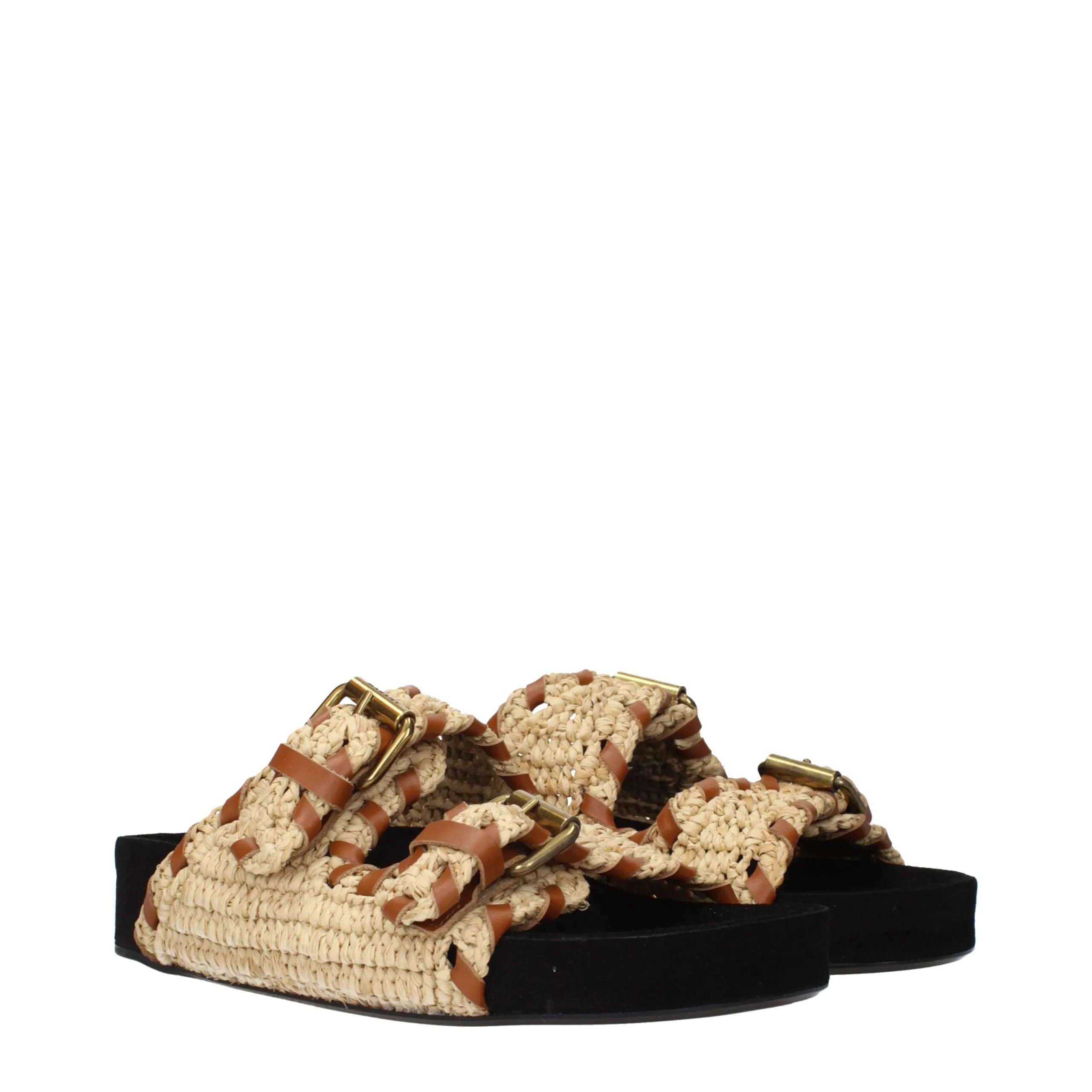 Isabel Marant Beige Raffia Slippers sold by Siebentaschen product image thumbnail 2