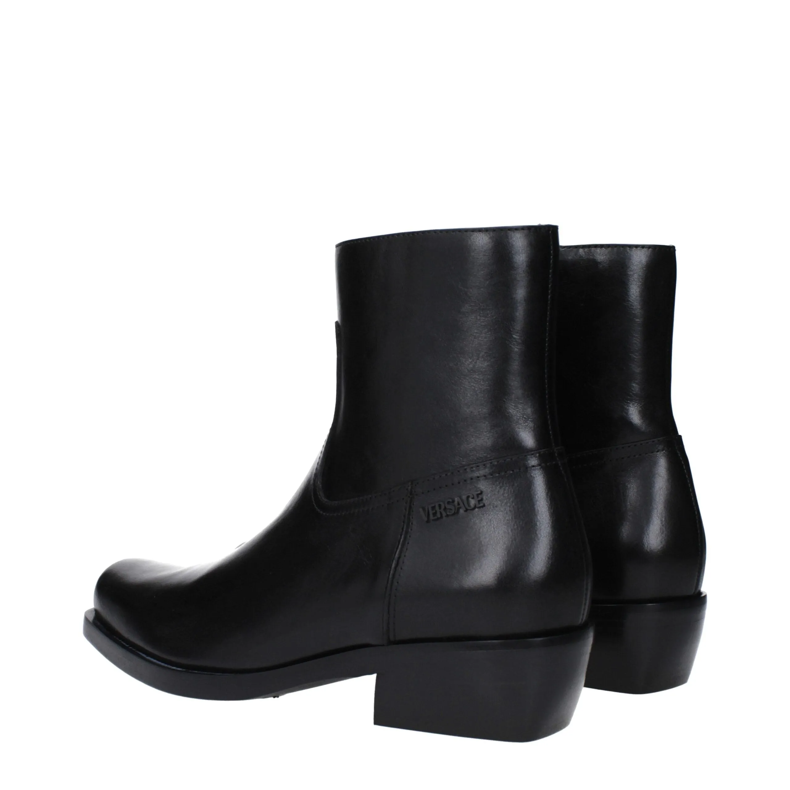 Versace Black Leather Ankle Boots sold by Siebentaschen product image thumbnail 4