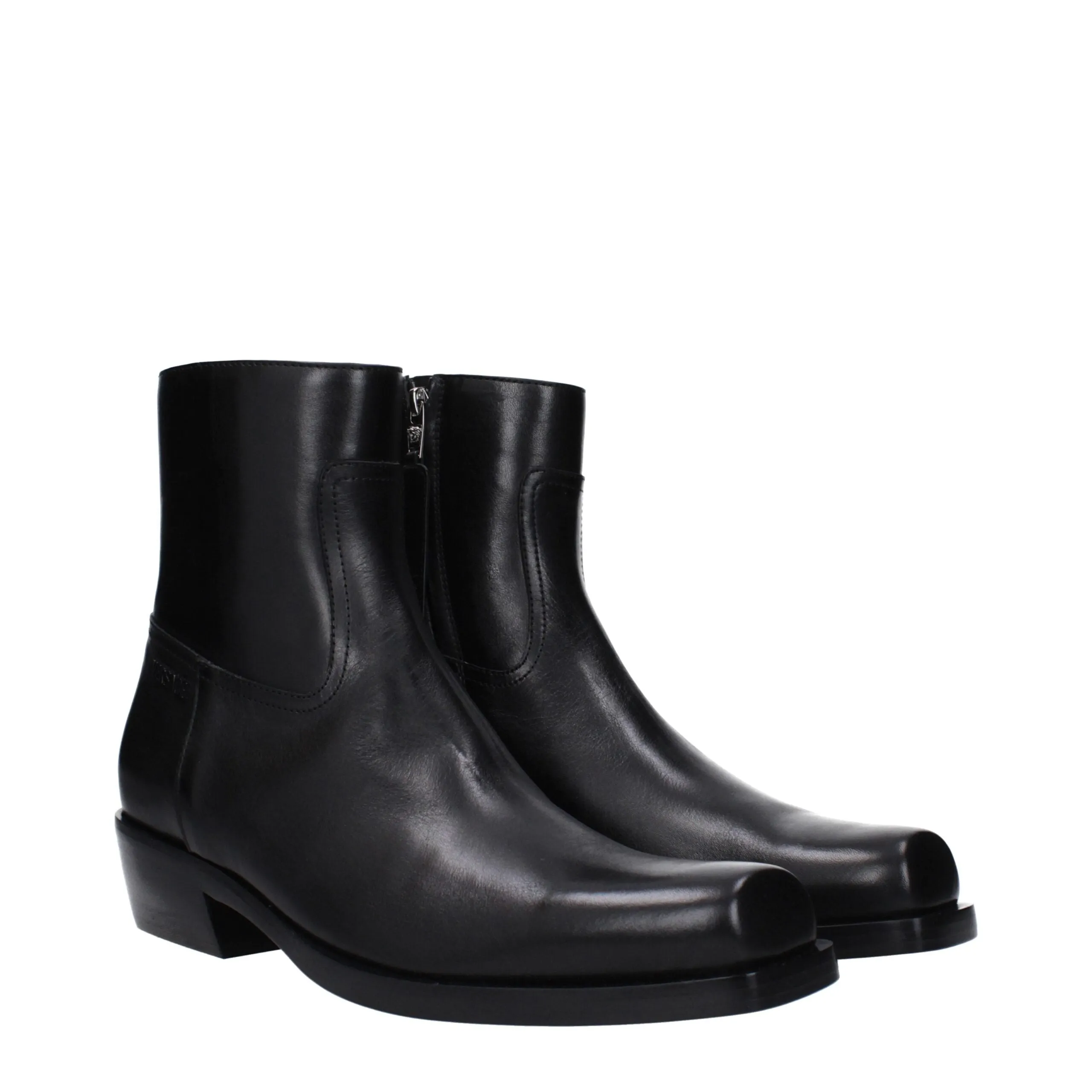 Versace Black Leather Ankle Boots sold by Siebentaschen product image thumbnail 2