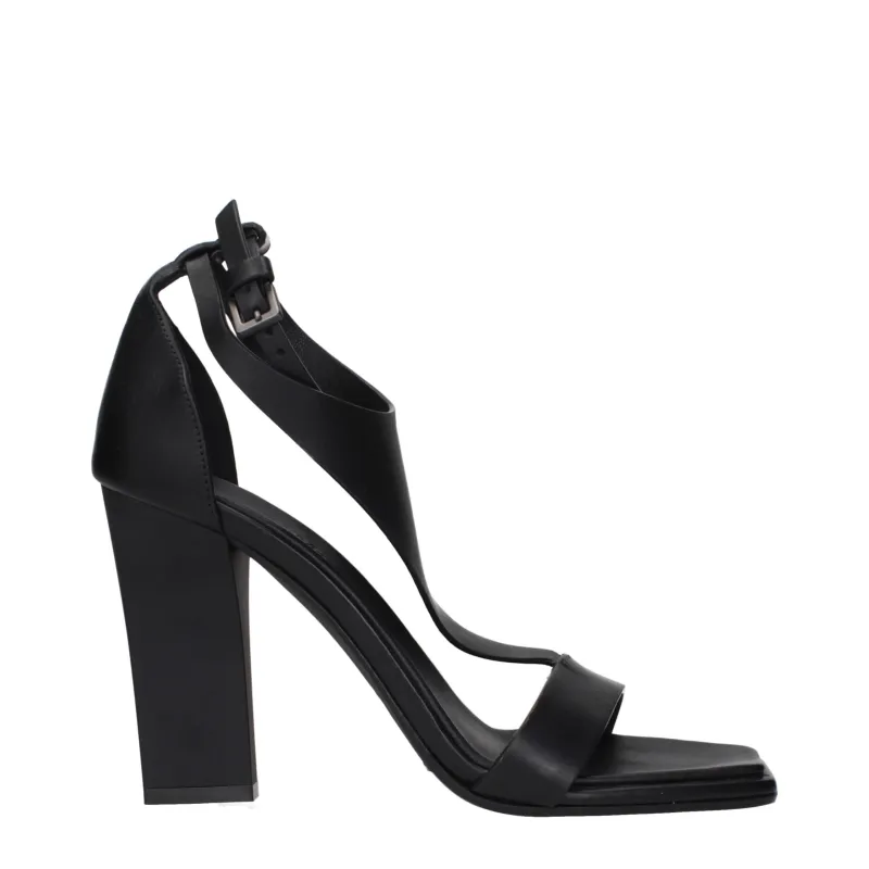 Max Mara Black Leather Stiletto Heel Sandals sold by Siebentaschen