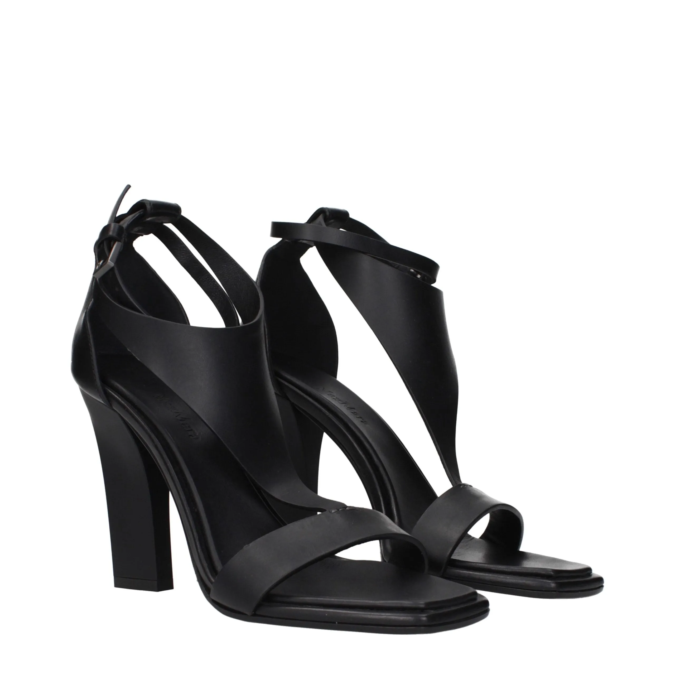 Max Mara Black Leather Stiletto Heel Sandals sold by Siebentaschen product image thumbnail 2