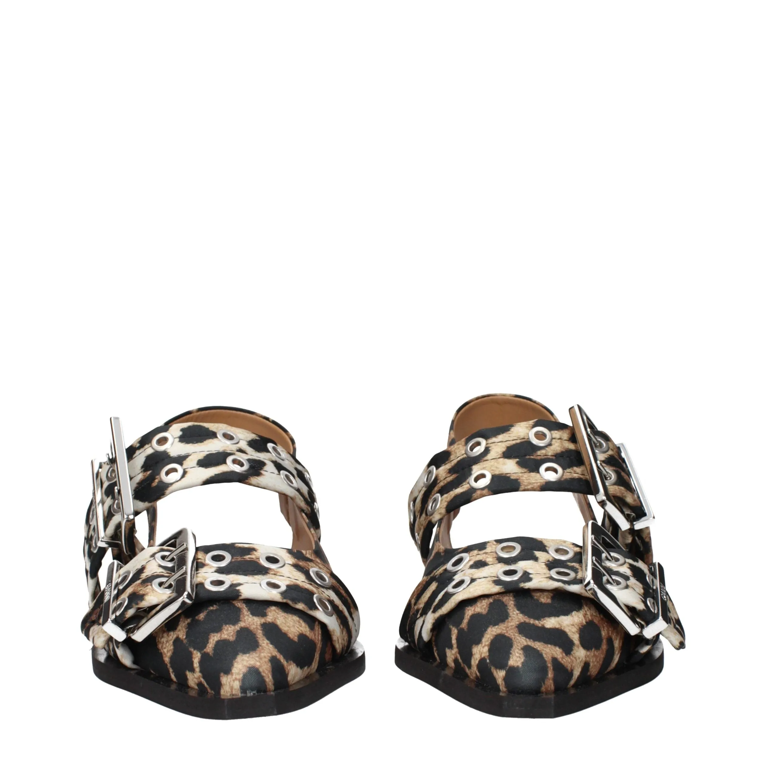 Ganni Brown Fabric Flat Sandals sold by Siebentaschen product image thumbnail 3