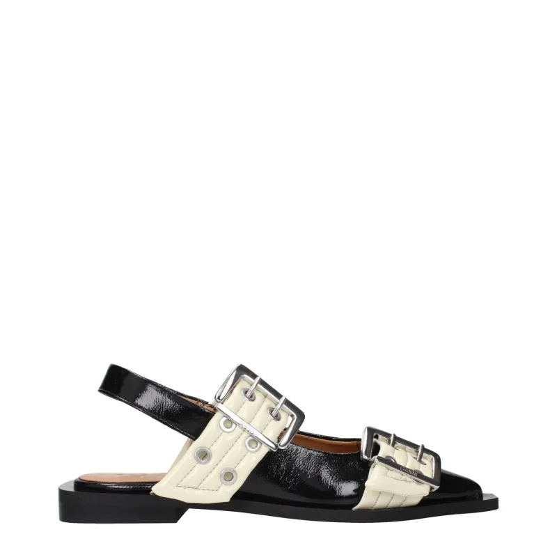 Ganni Black Polyethylene Sandals sold by Siebentaschen
