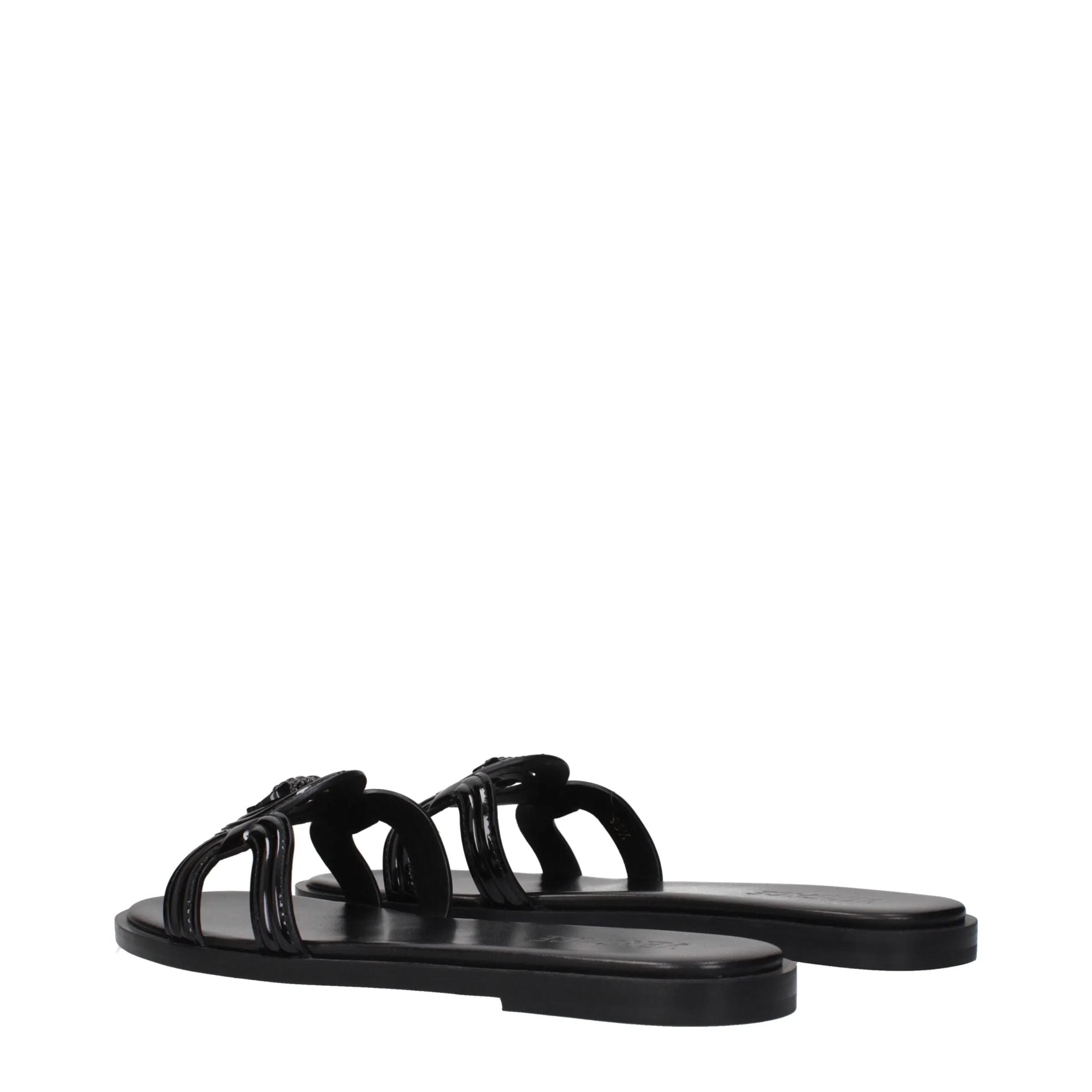 Versace Black Leather Slippers sold by Siebentaschen product image thumbnail 4