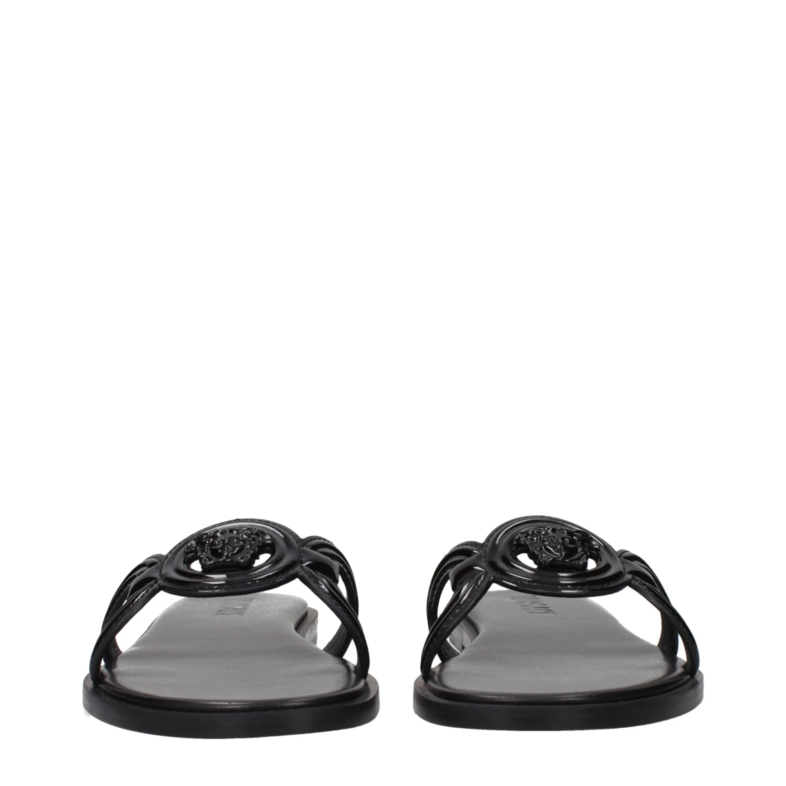 Versace Black Leather Slippers sold by Siebentaschen product image thumbnail 3