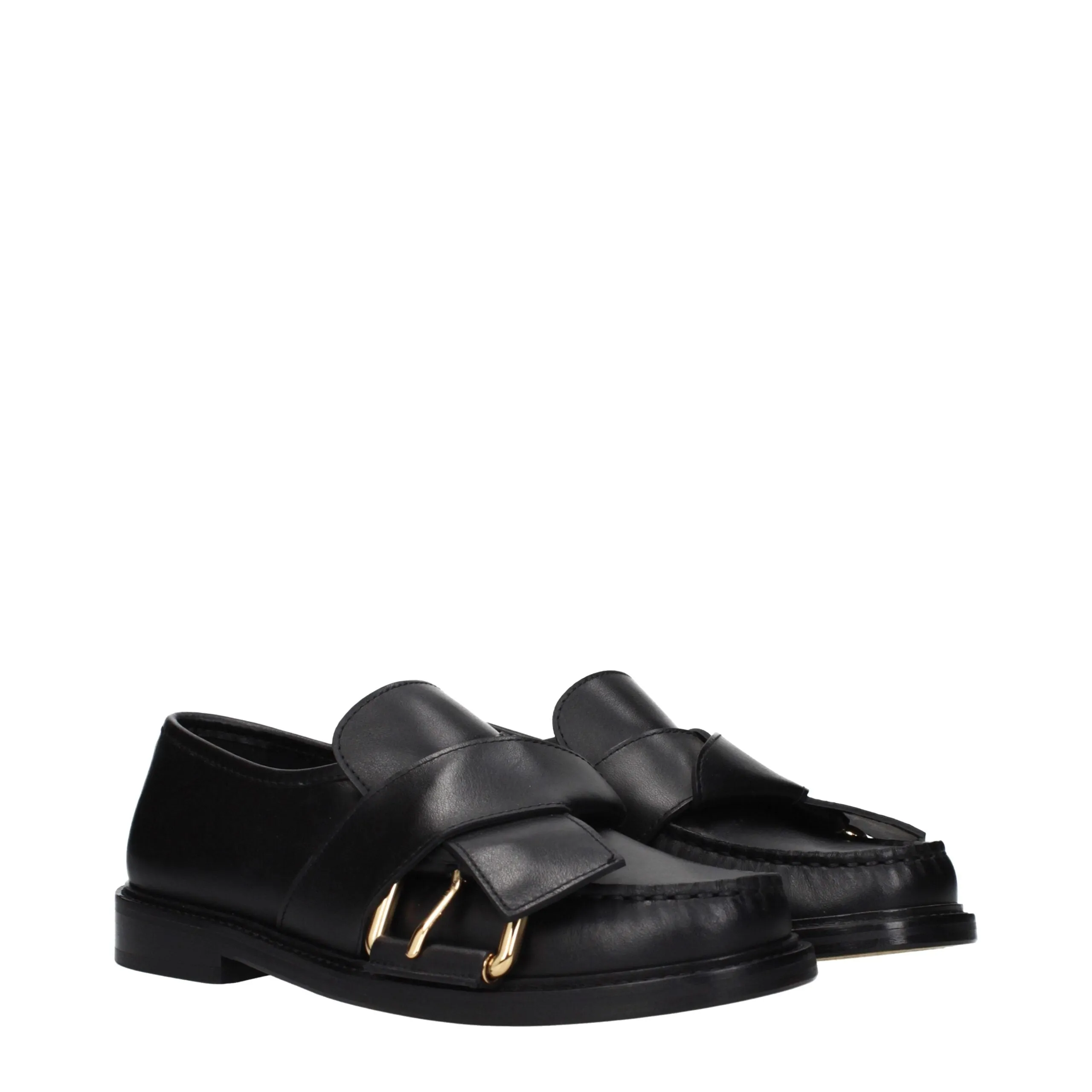 Moschino Black Leather Slip-On Loafers sold by Siebentaschen product image thumbnail 2