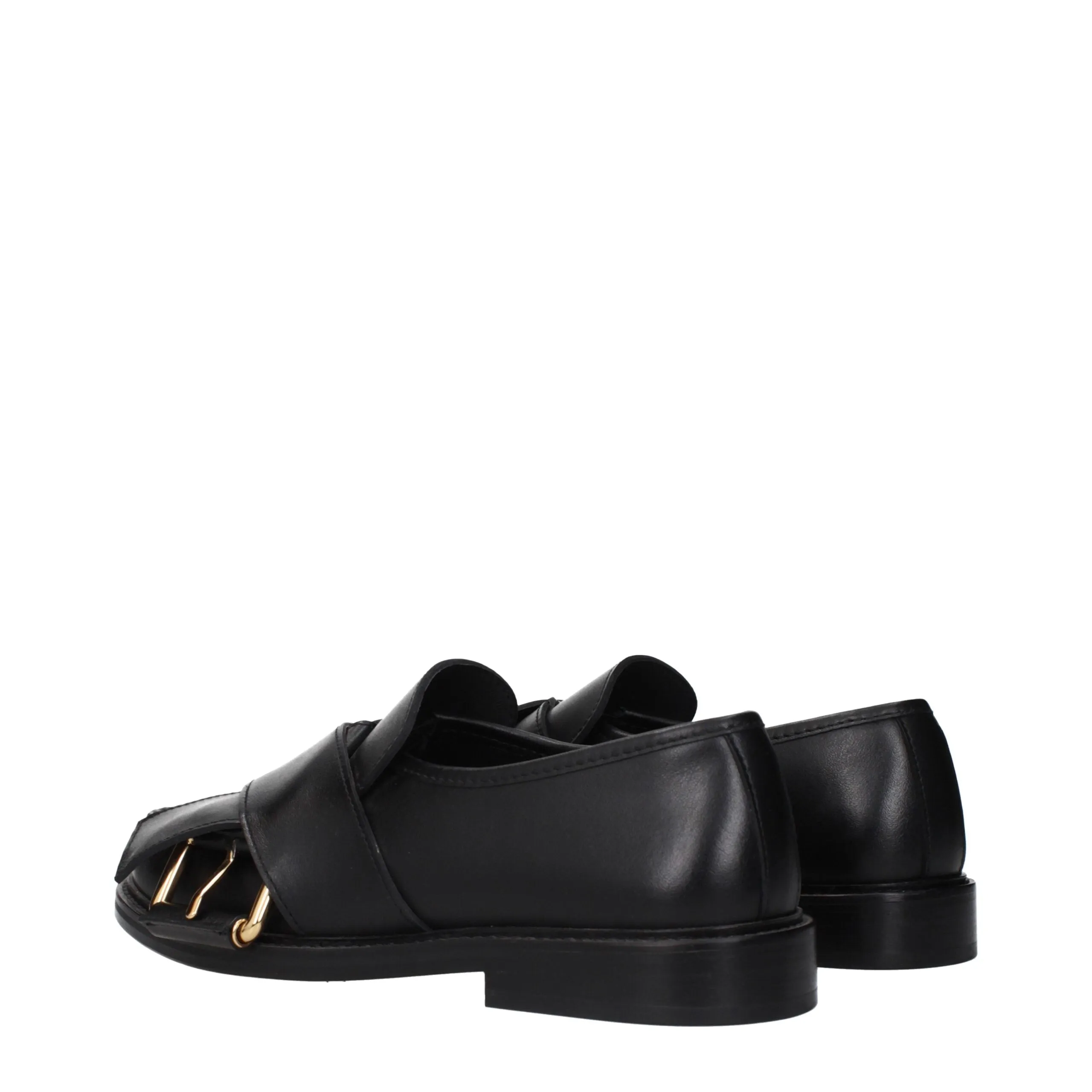 Moschino Black Leather Slip-On Loafers sold by Siebentaschen product image thumbnail 4