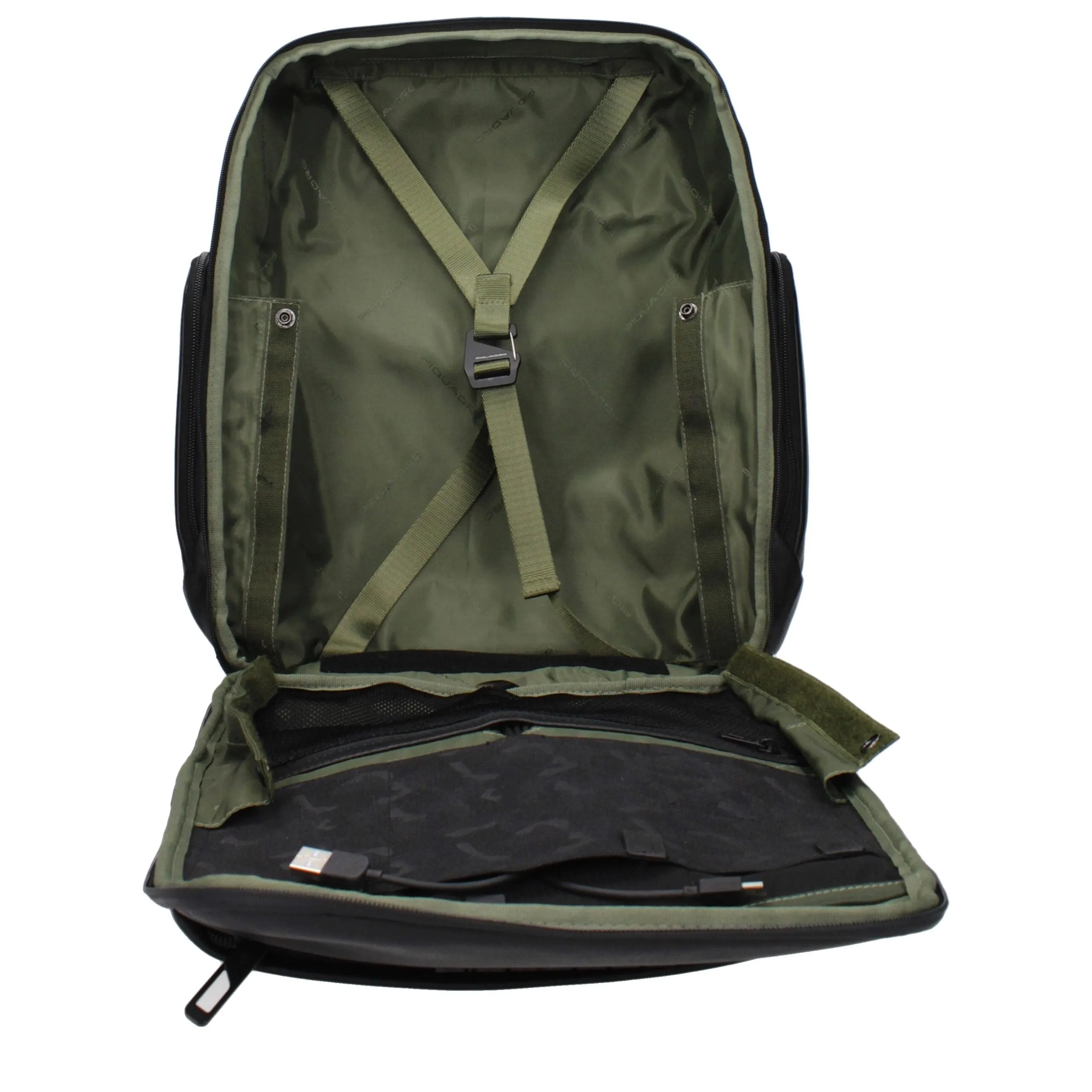 Piquadro Black Leather Backpack sold by Siebentaschen product image thumbnail 5