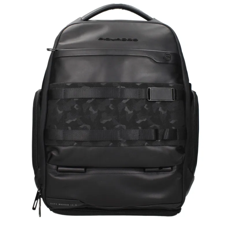 Piquadro Black Leather Backpack sold by Siebentaschen
