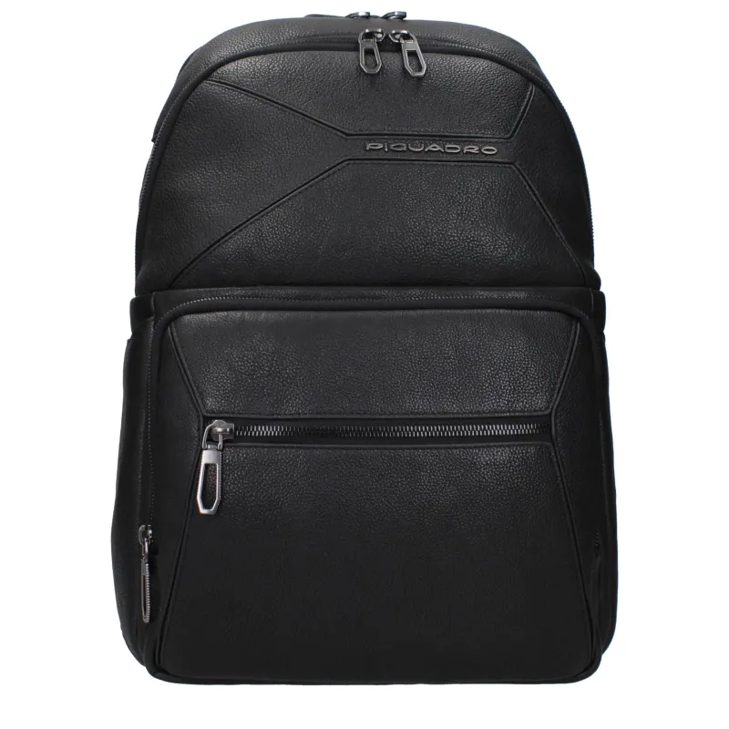 Piquadro Black Leather Backpack sold by Siebentaschen