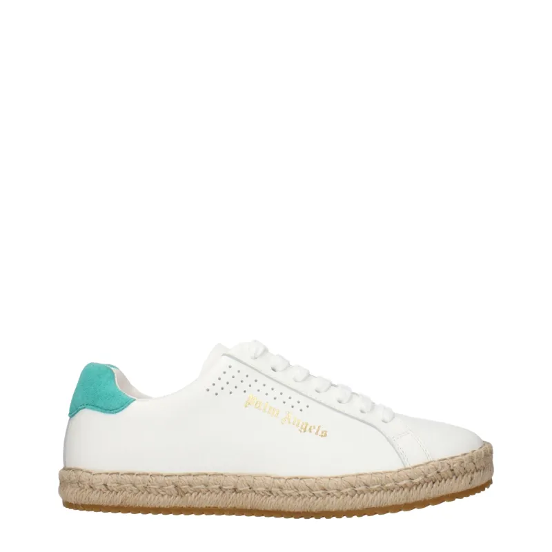 Palm Angels White Leather Low Top Sneakers sold by Siebentaschen