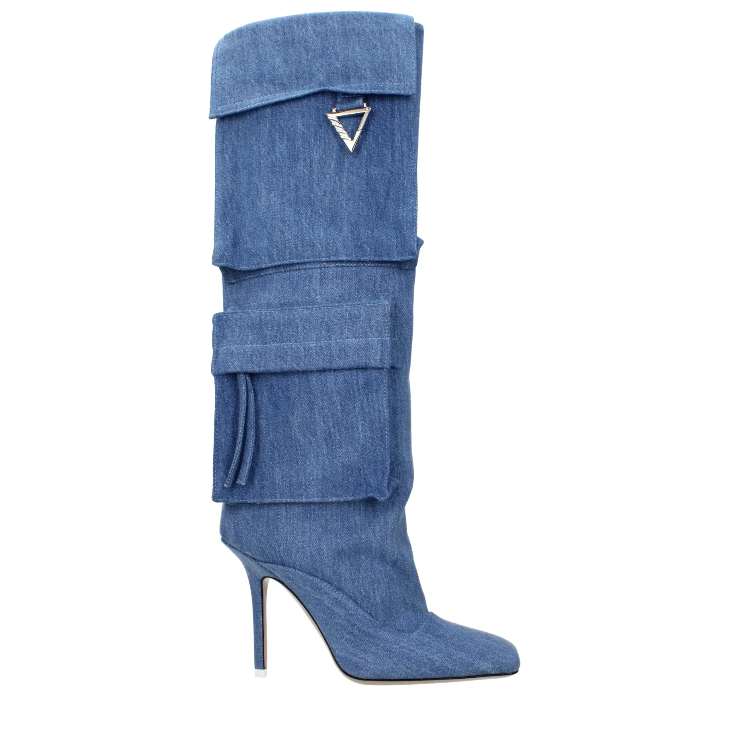 The Attico Light Blue Fabric Boots sold by Siebentaschen