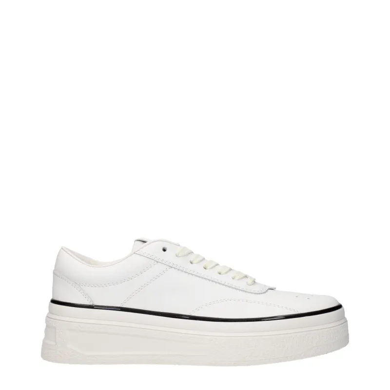 Jil Sander White Leather Platform Sneakers sold by Siebentaschen
